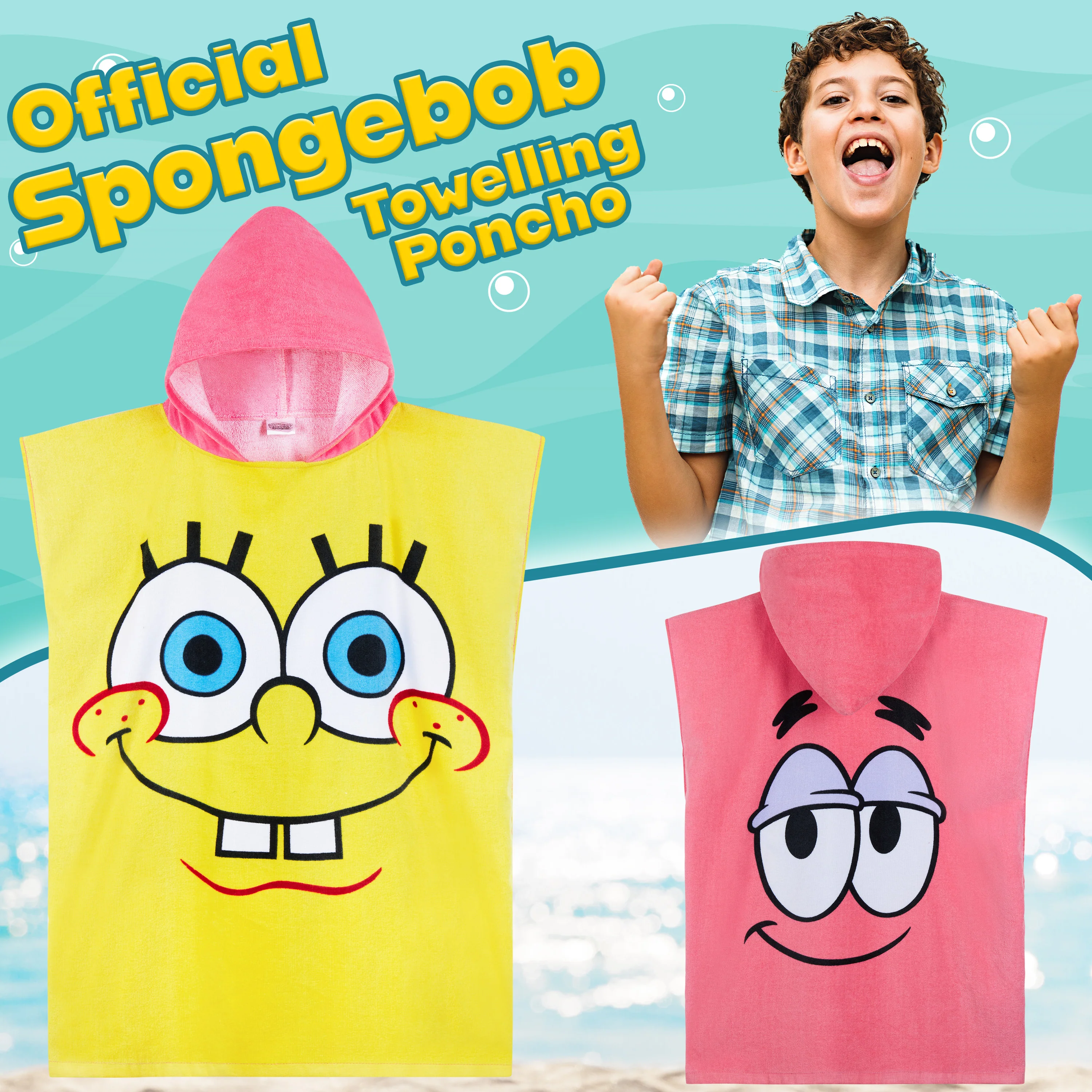 Get Trend SpongeBob Squarepants Bath Towel with Hood for Kids Teens - Image 2