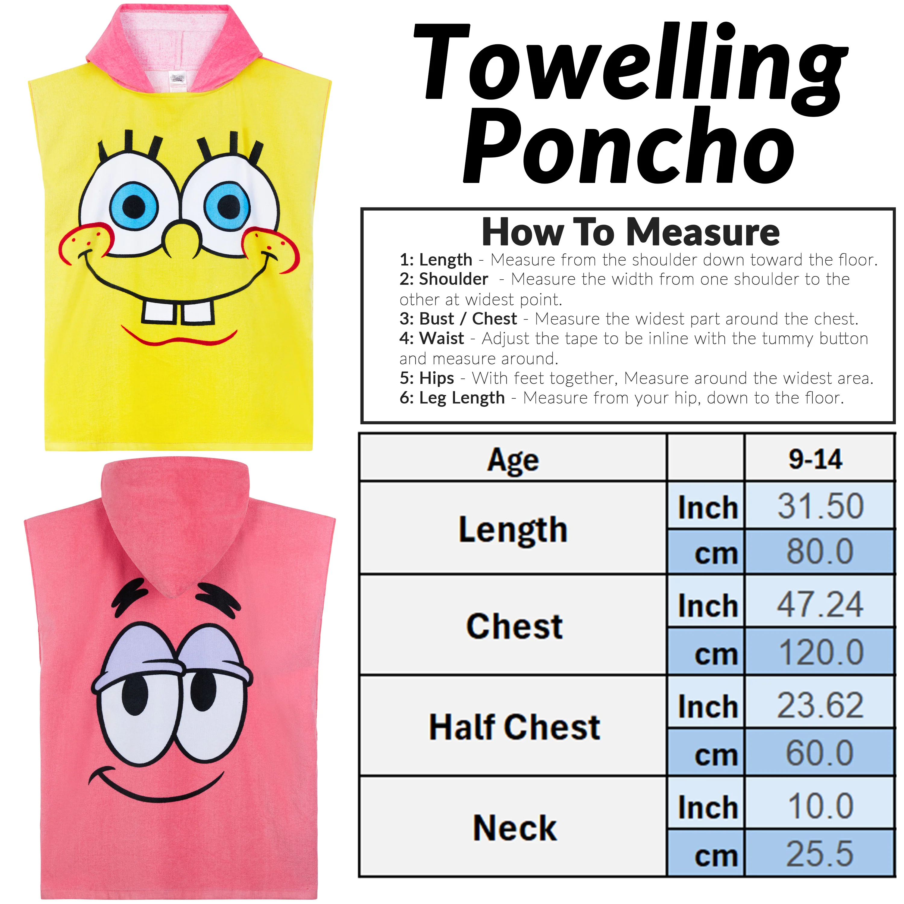 Get Trend SpongeBob Squarepants Bath Towel with Hood for Kids Teens - Image 6