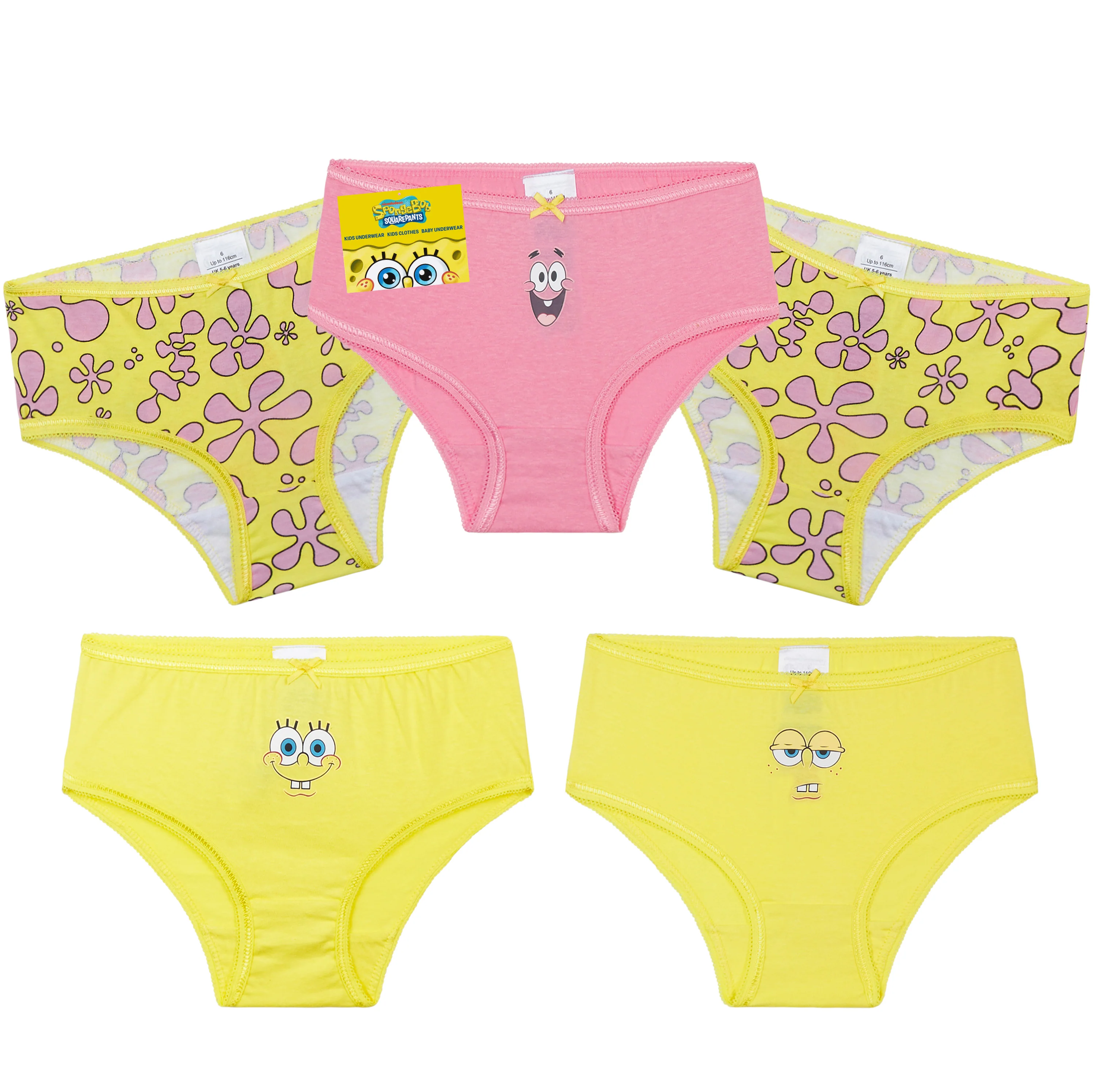 Get Trend | Spongebob Squarepants Knickers Girls Breathable Cotton Panties Toddlers Teens Underwear Multipack Underpants Girls Gifts