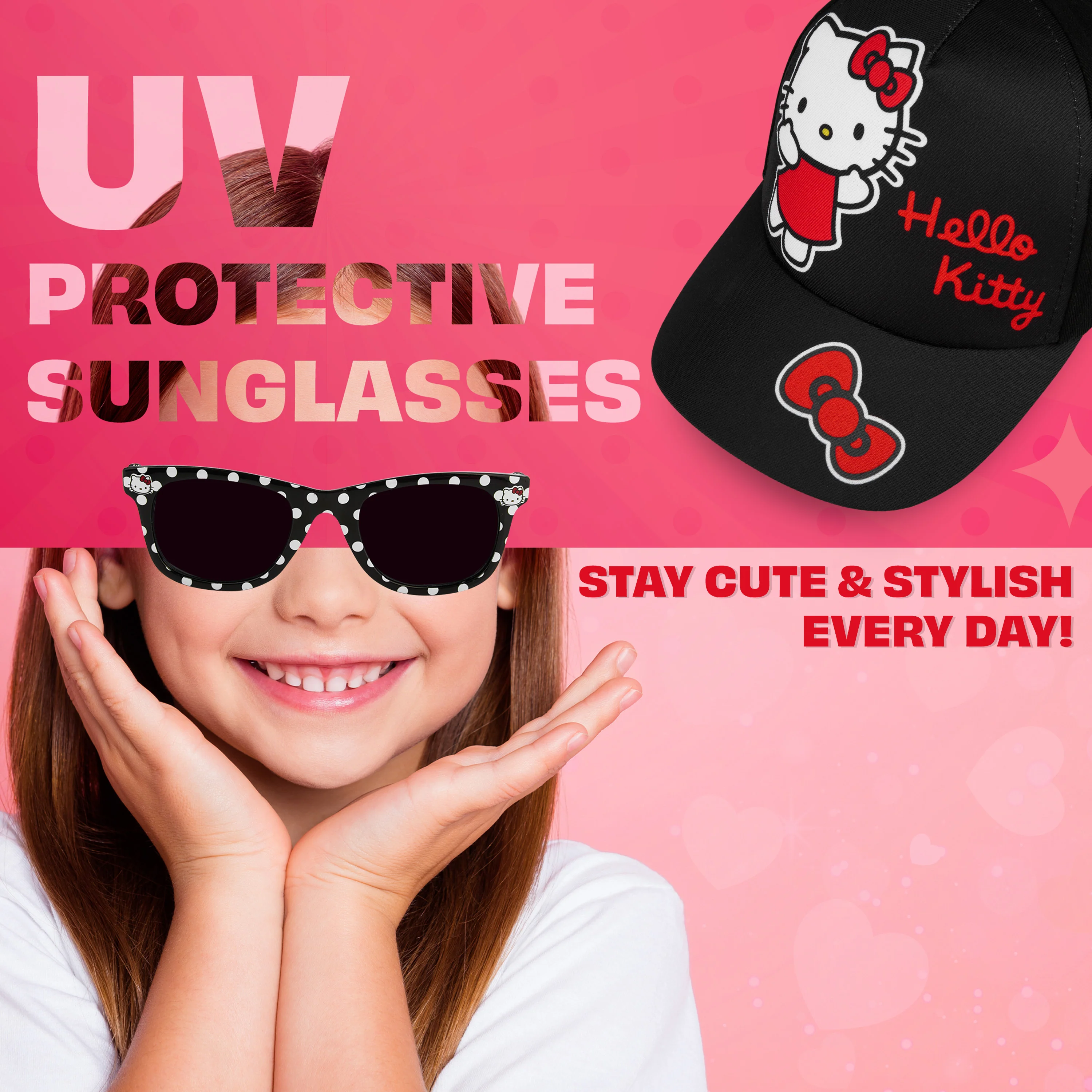 Get Trend Sunglasses Baseball Cap Set for Girls Breathable Adjustable Summer Sun Hat - Image 3