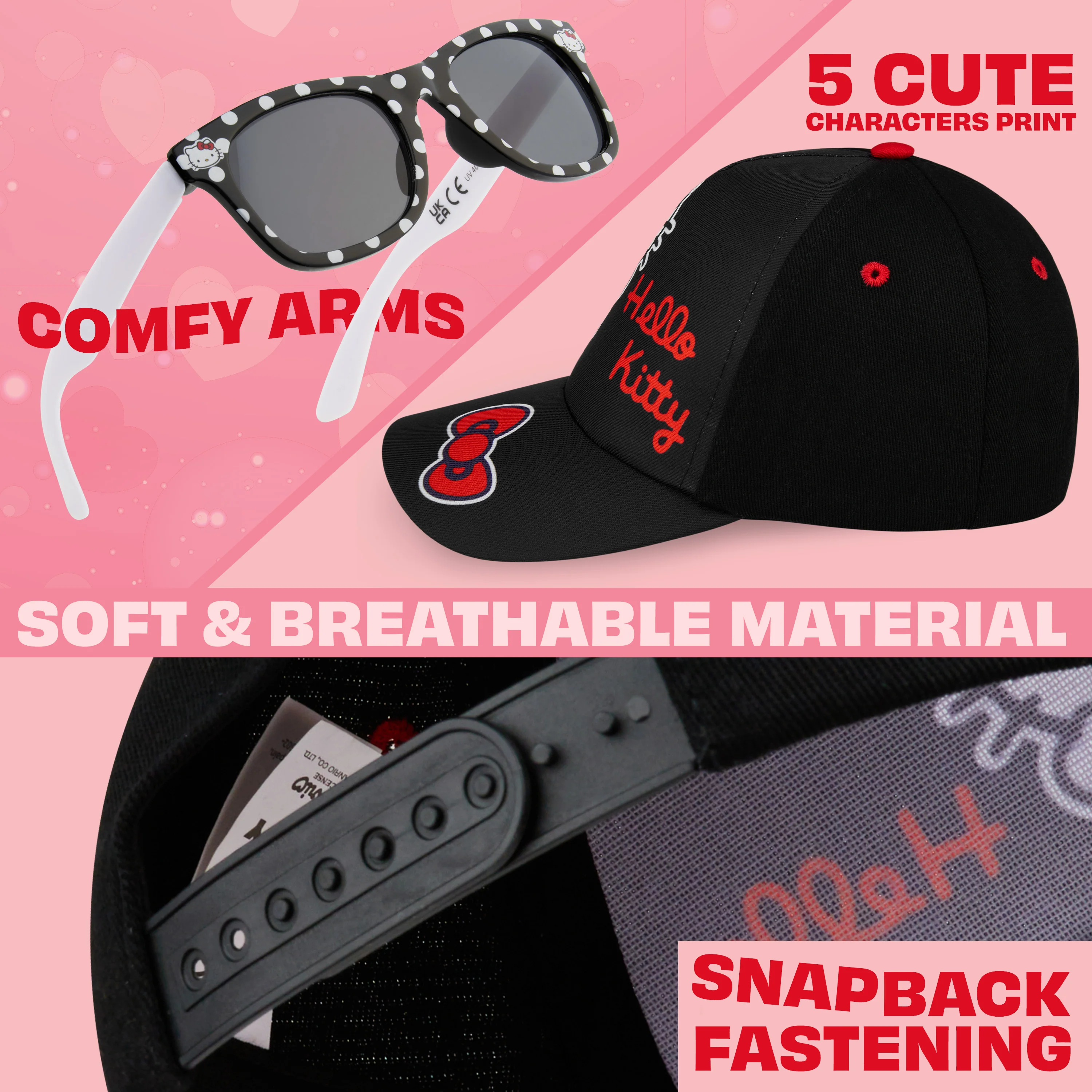 Get Trend Sunglasses Baseball Cap Set for Girls Breathable Adjustable Summer Sun Hat - Image 4