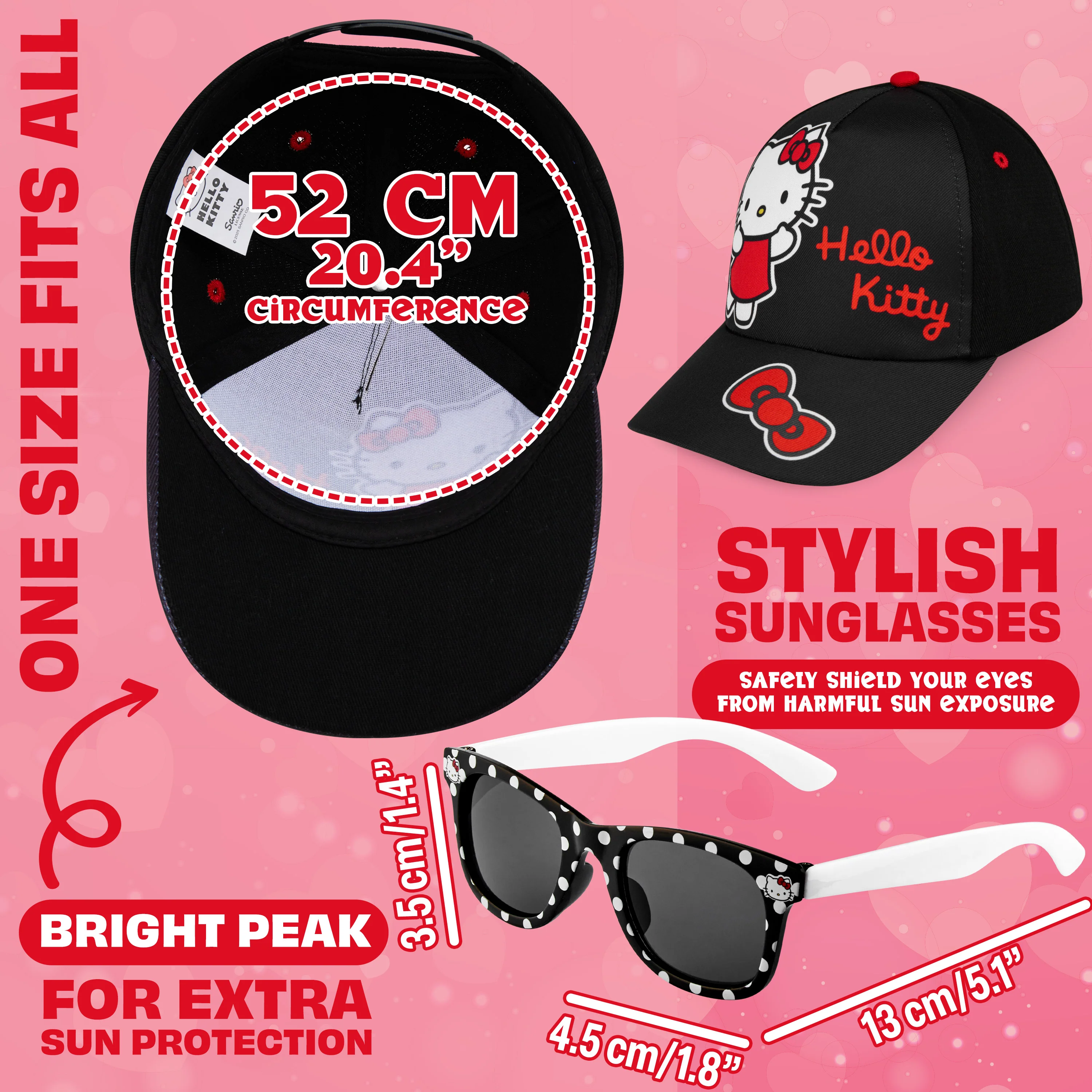 Get Trend Sunglasses Baseball Cap Set for Girls Breathable Adjustable Summer Sun Hat - Image 6