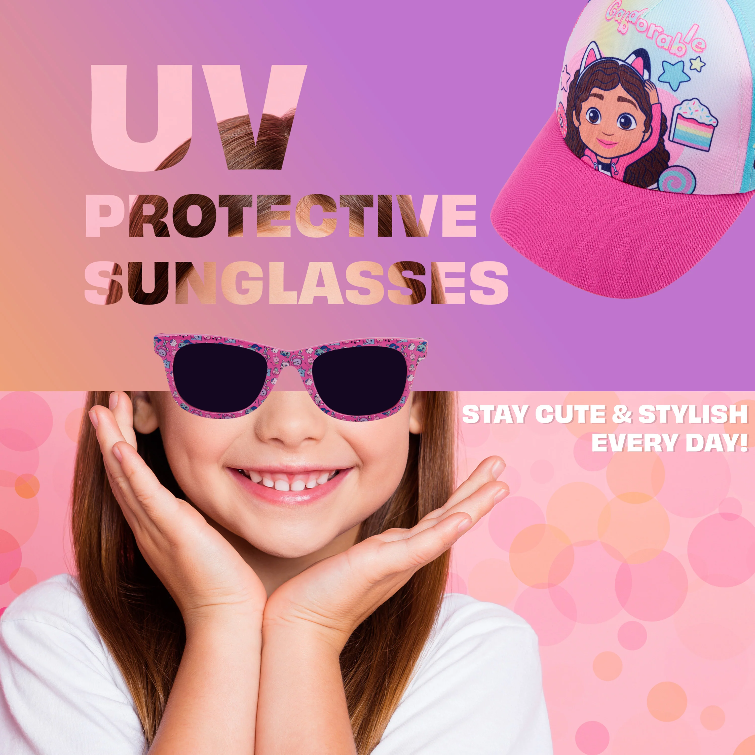 Get Trend Sunglasses Baseball Cap Set for Girls Breathable Adjustable Summer Sun Hat - Image 3
