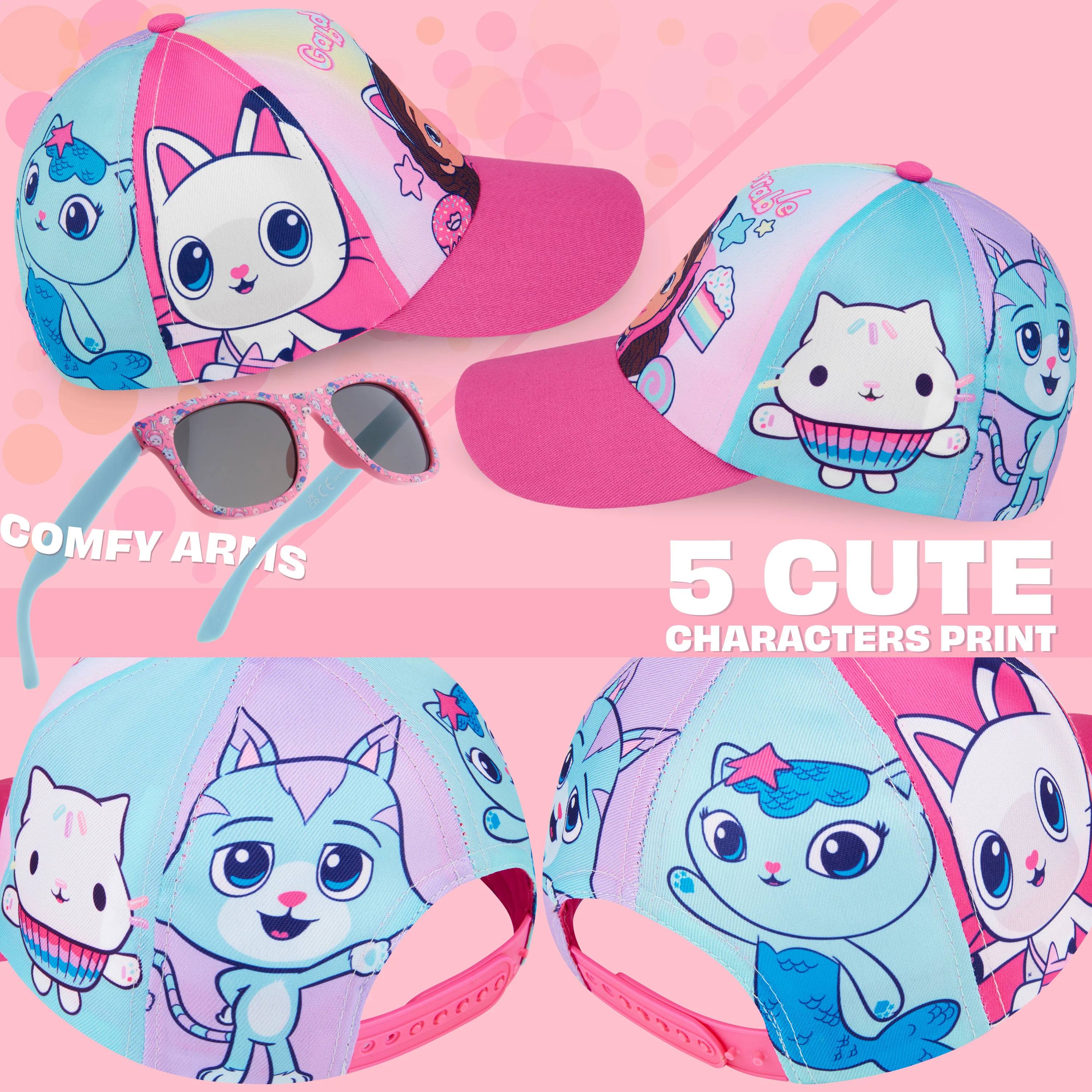 Get Trend Sunglasses Baseball Cap Set for Girls Breathable Adjustable Summer Sun Hat - Image 4