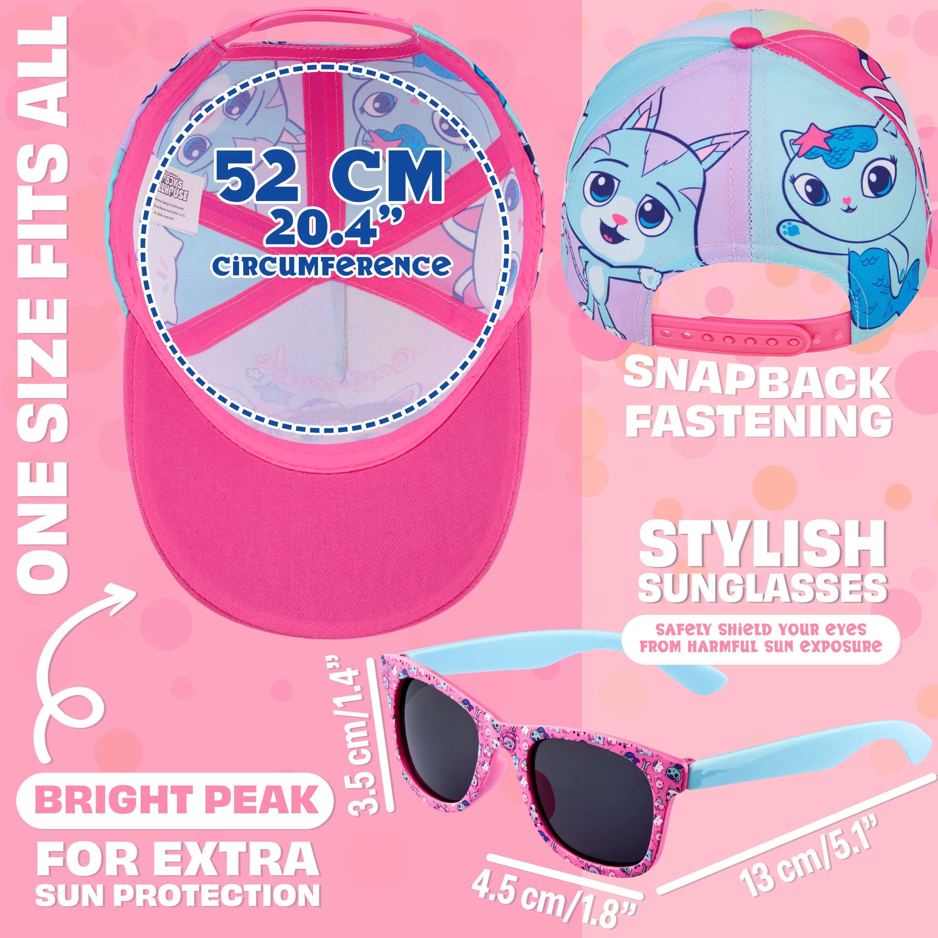 Get Trend Sunglasses Baseball Cap Set for Girls Breathable Adjustable Summer Sun Hat - Image 6