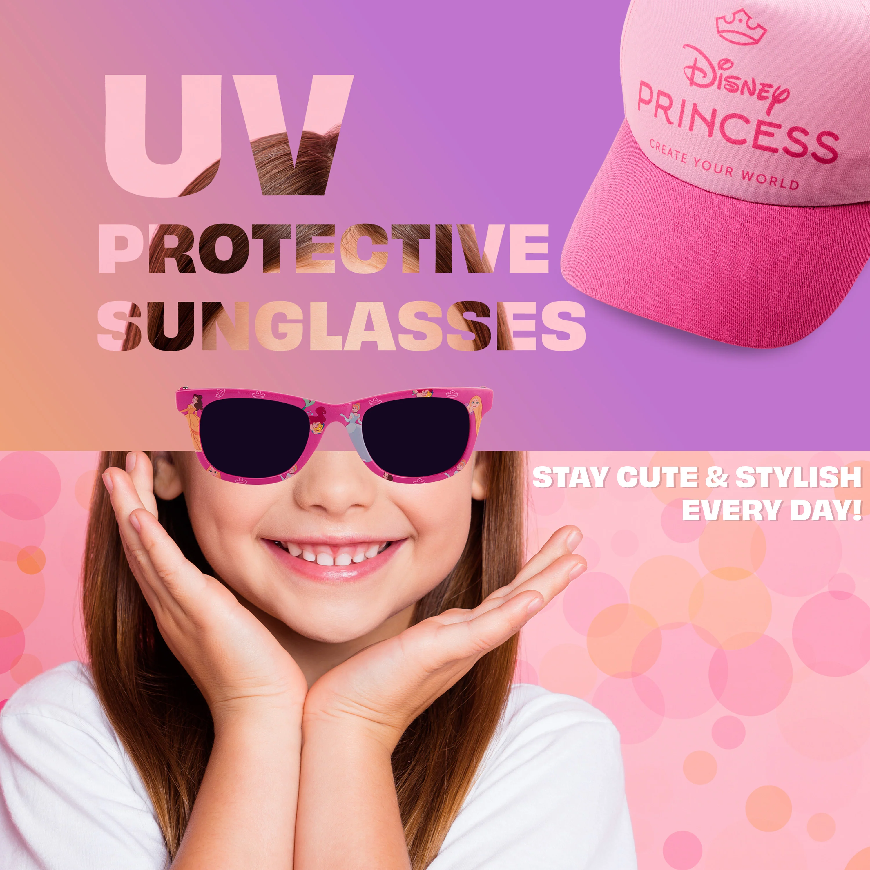 Get Trend Sunglasses Baseball Cap Set for Girls Breathable Adjustable Summer Sun Hat and UV400 Kids Sunglasses Summer Kids Travel Essentials - Image 3