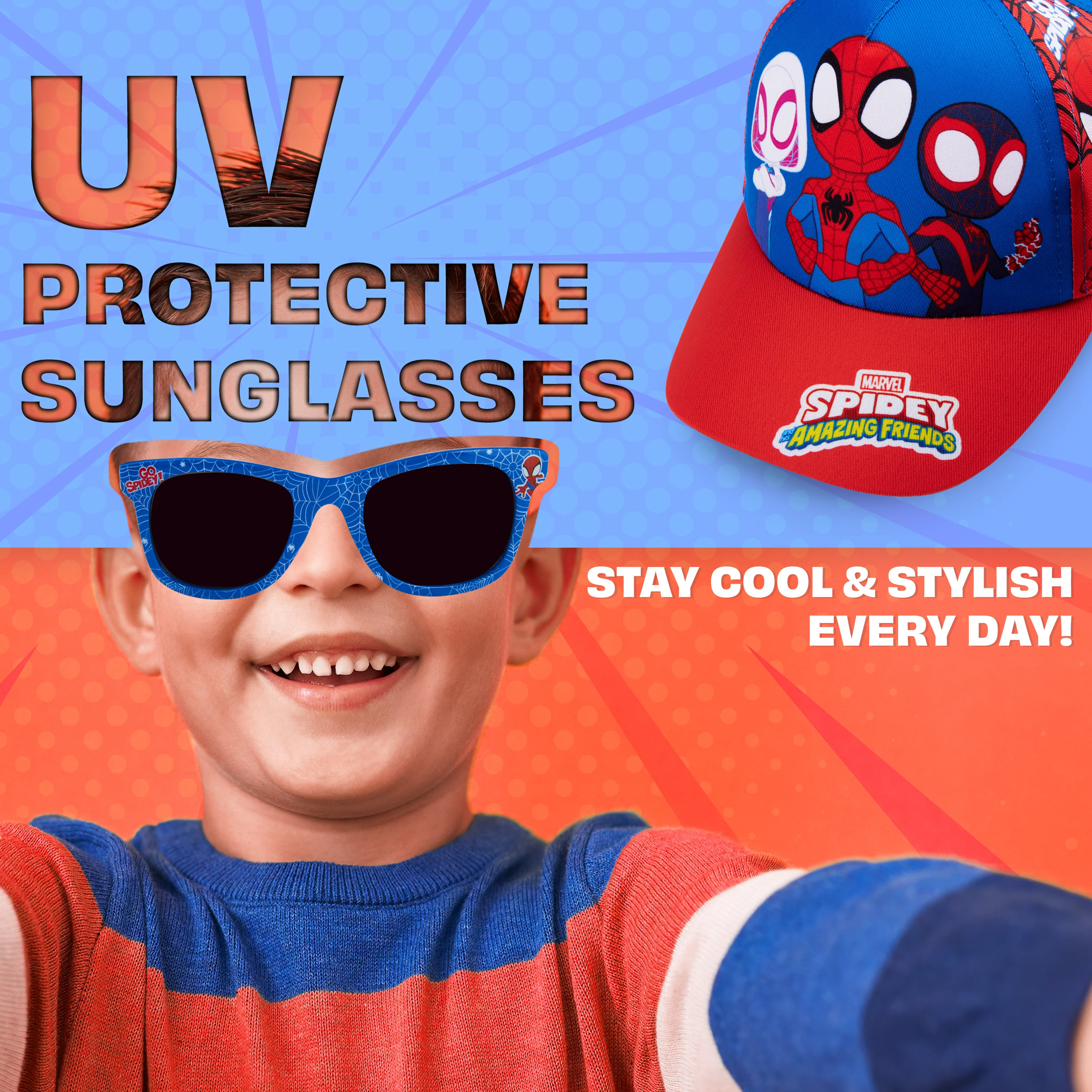 Get Trend Sunglasses Baseball Cap Set for Kids Breathable Adjustable Summer Hat - Image 3