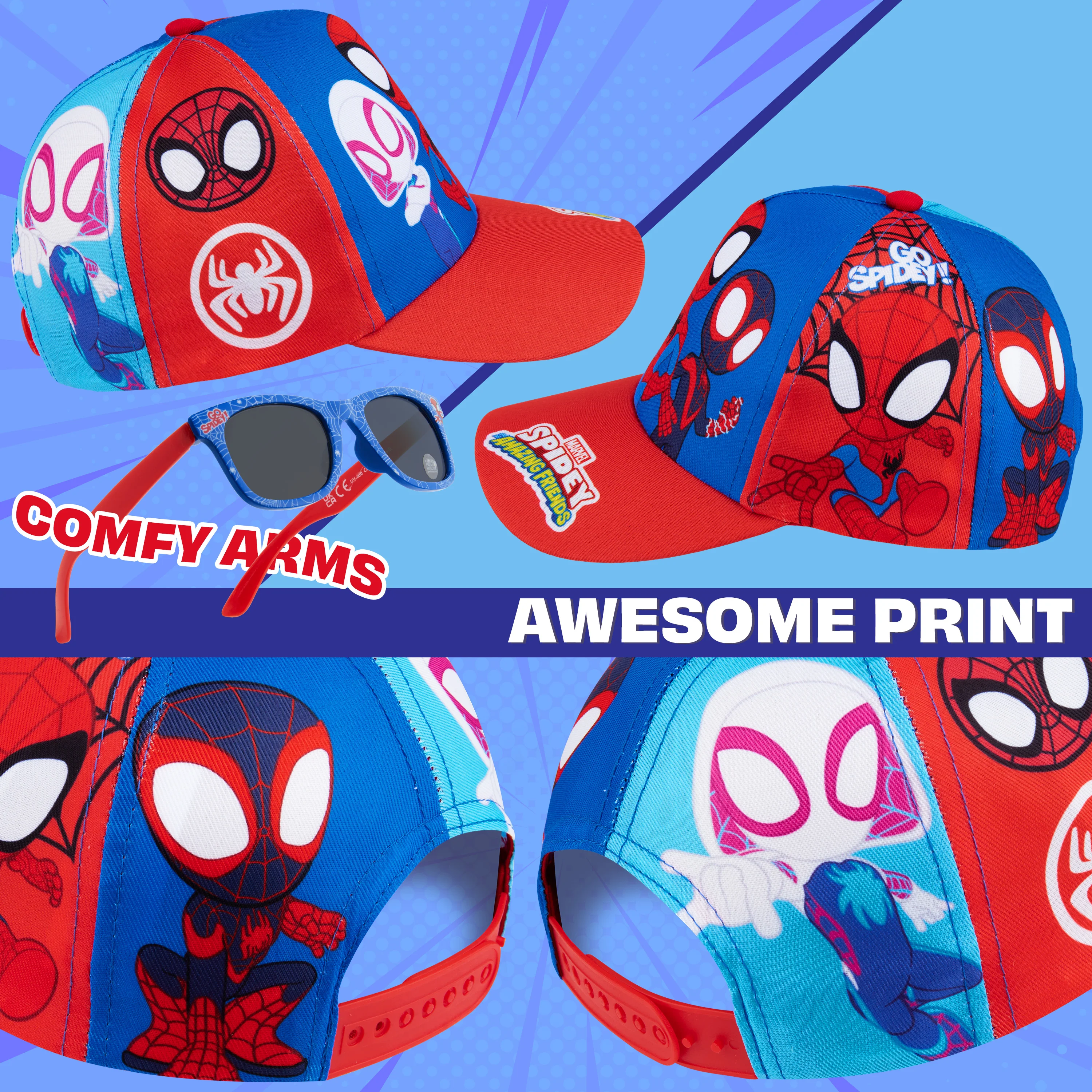Get Trend Sunglasses Baseball Cap Set for Kids Breathable Adjustable Summer Hat - Image 4