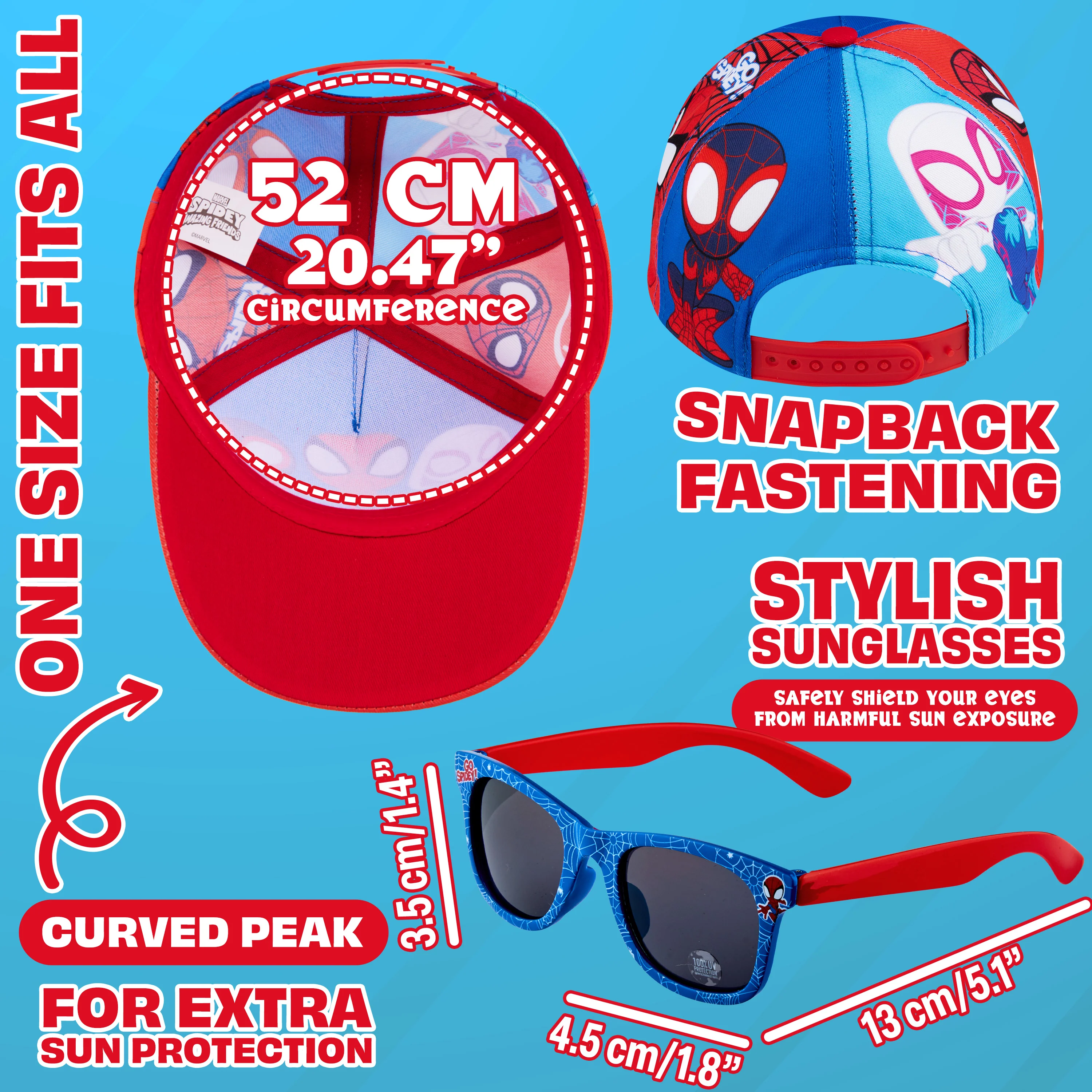 Get Trend Sunglasses Baseball Cap Set for Kids Breathable Adjustable Summer Hat - Image 6