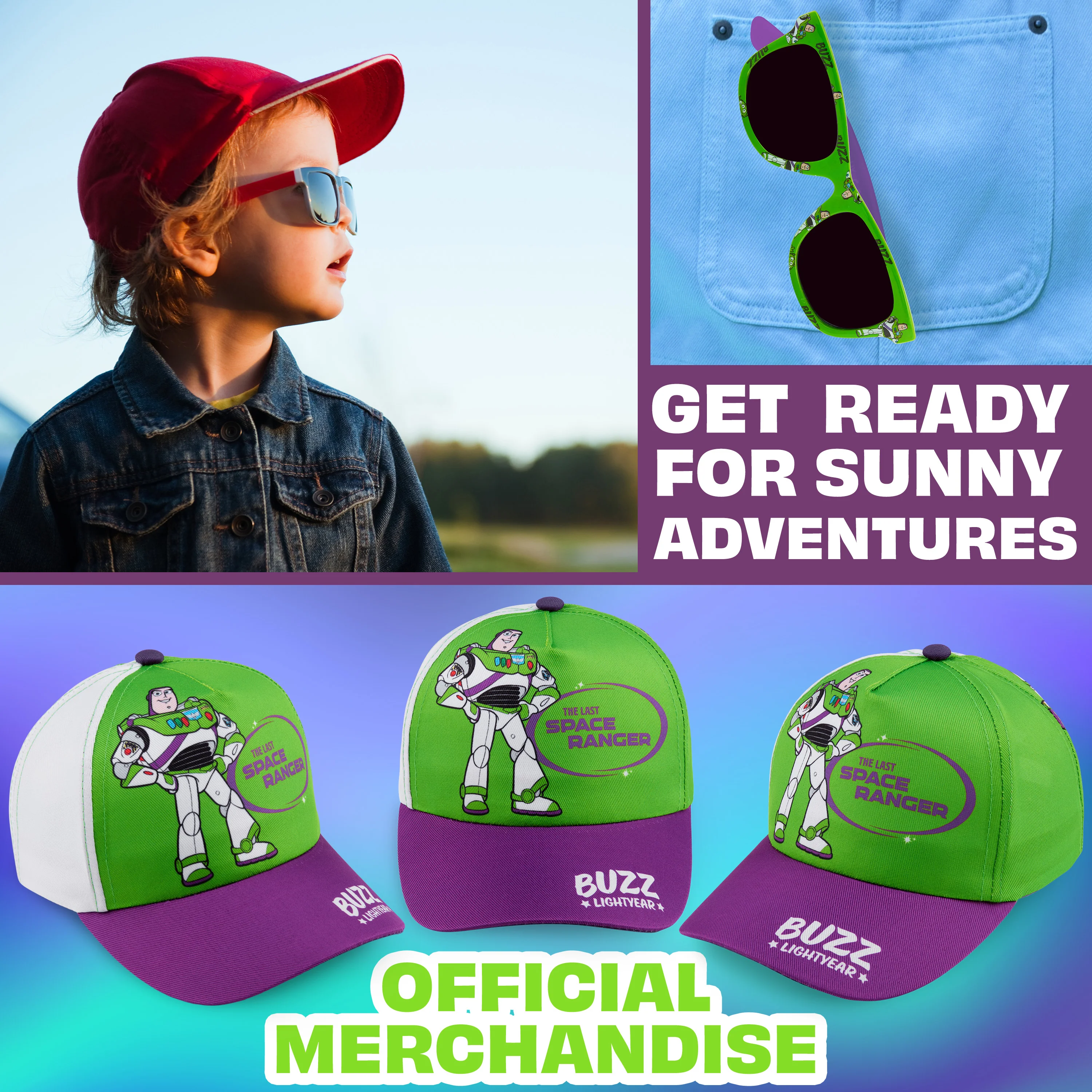 Get Trend Sunglasses Baseball Cap Set for Kids Breathable Adjustable Summer Hat - Image 2