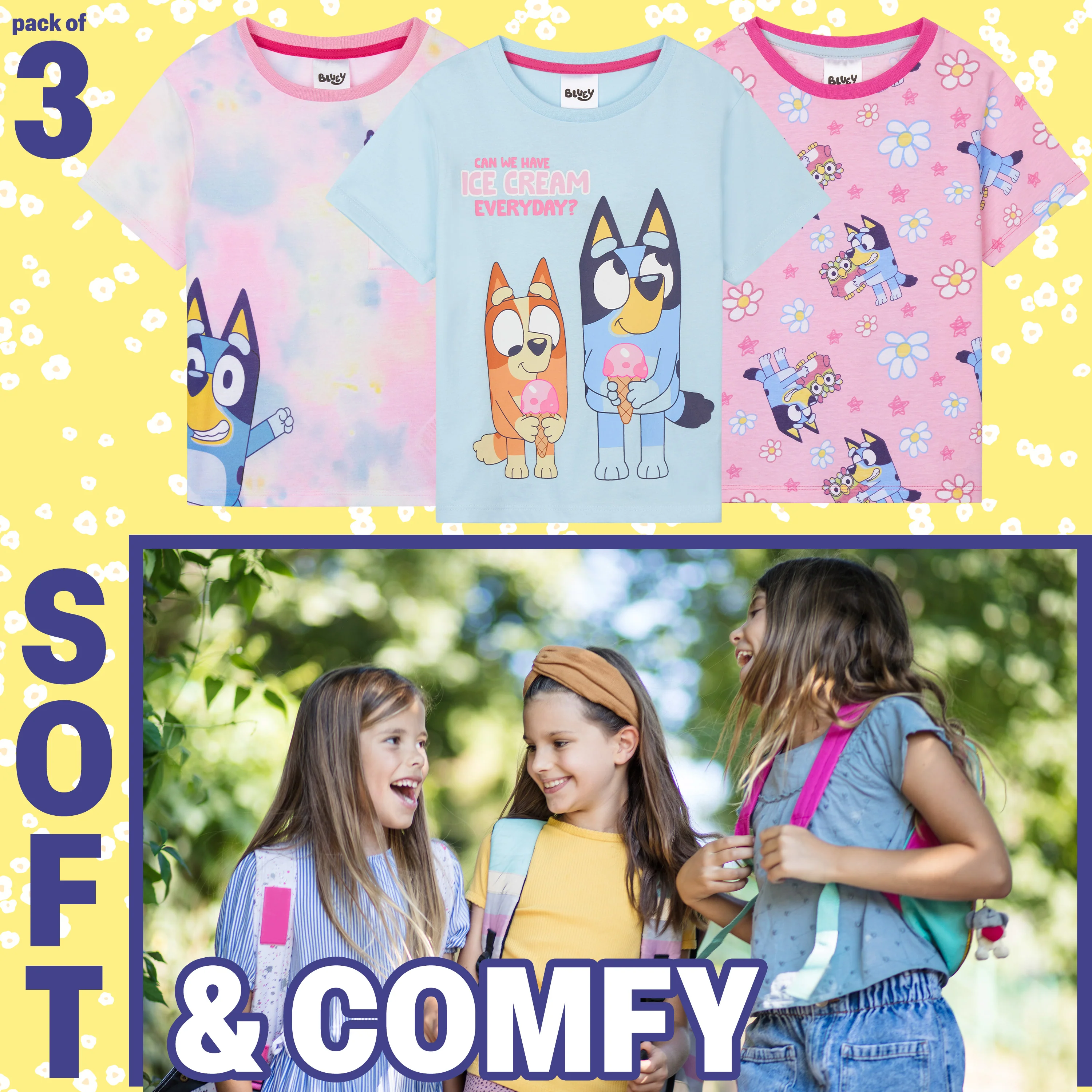 Get Trend T Shirts Pack of 3 Tops Clothes Tees - Image 3