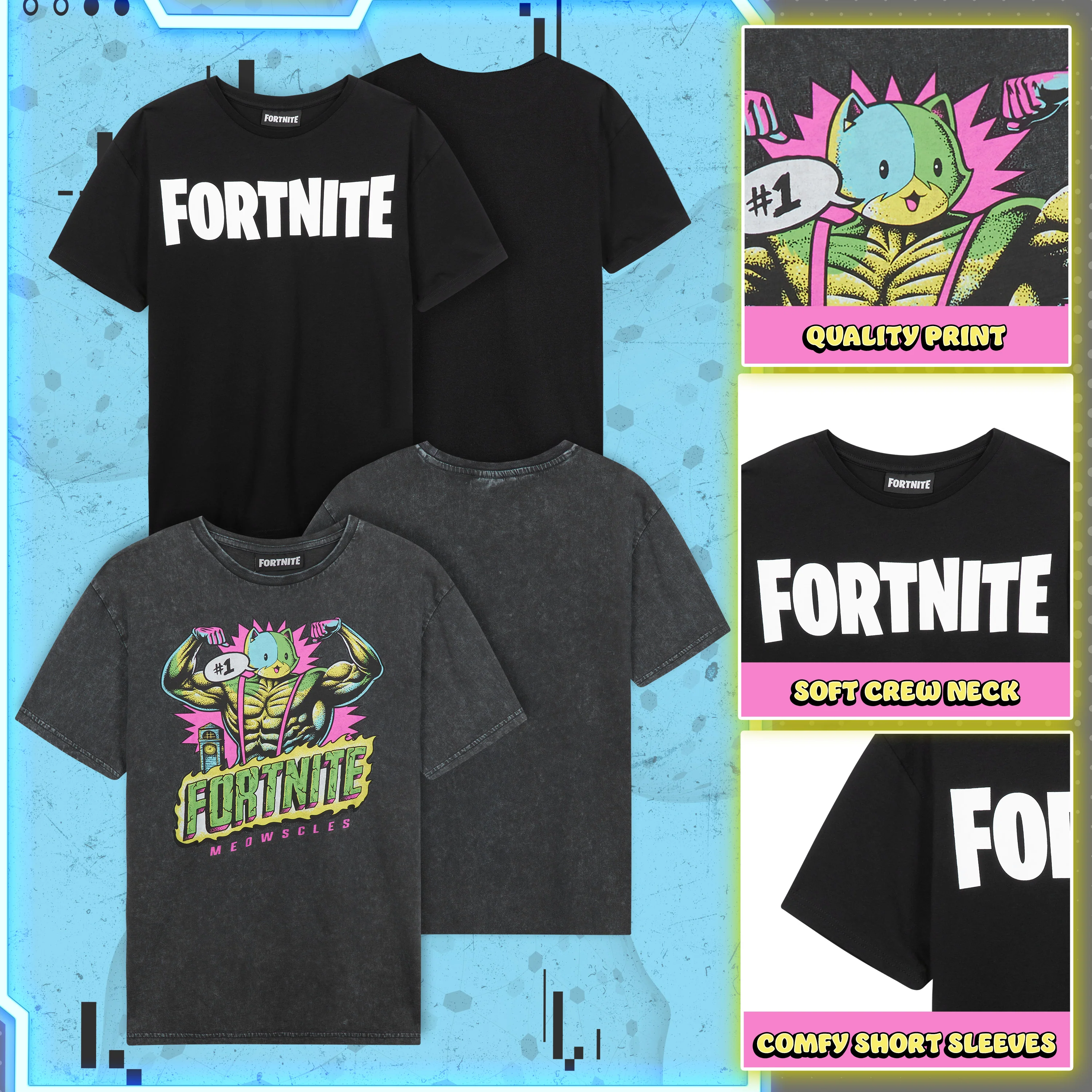 Get Trend Top Boys Teenagers T Shirts Pack of 3, 2 or 1 Soft Breathable Short Sleeve Casual Summer Gamer Tops Multipack Tees - Image 4