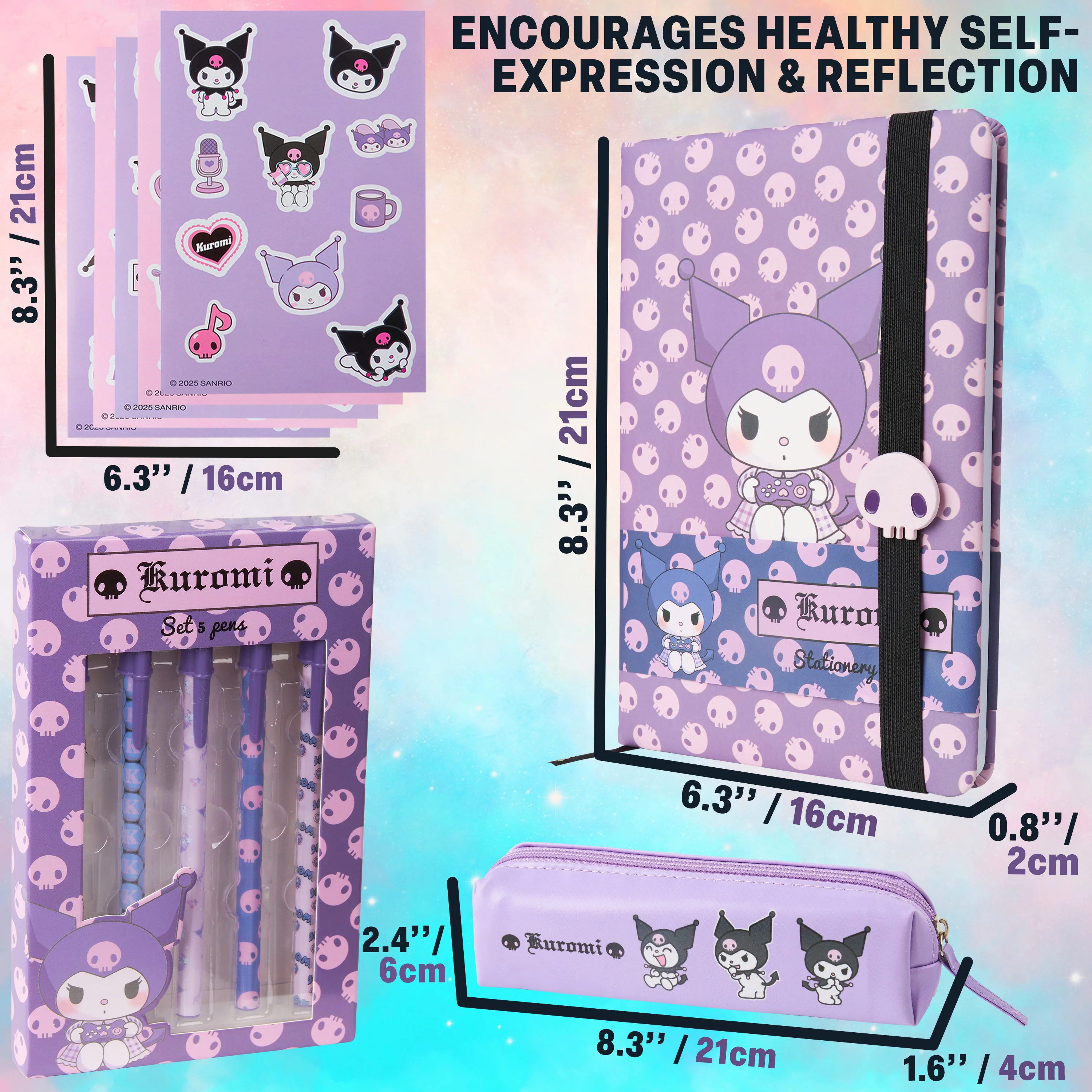 Get TrendKuromi Pencil Case Notebook Stickers and Pens Kawaii Stationery Set - Image 6