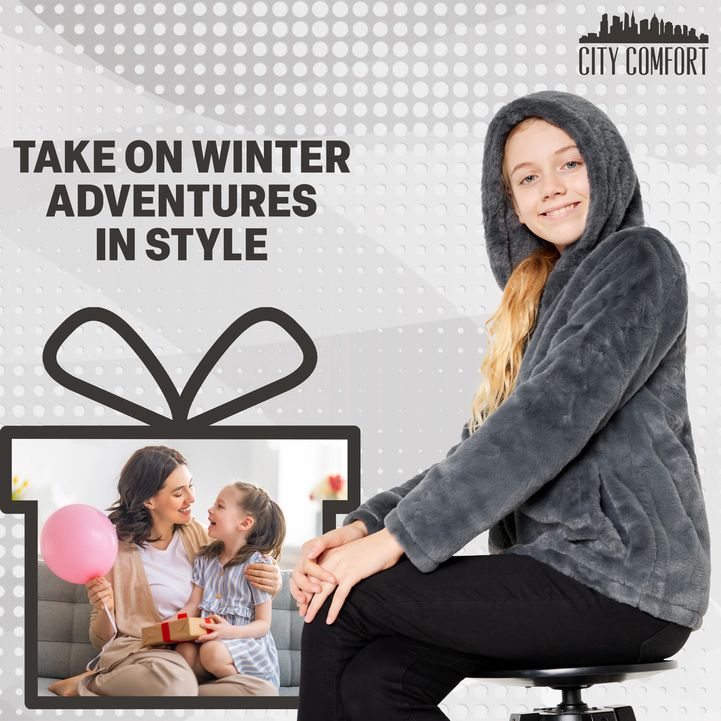 Girls Coat - Fluffy Hooded Zip Up Coat for Kids and Teenagers - Image 11