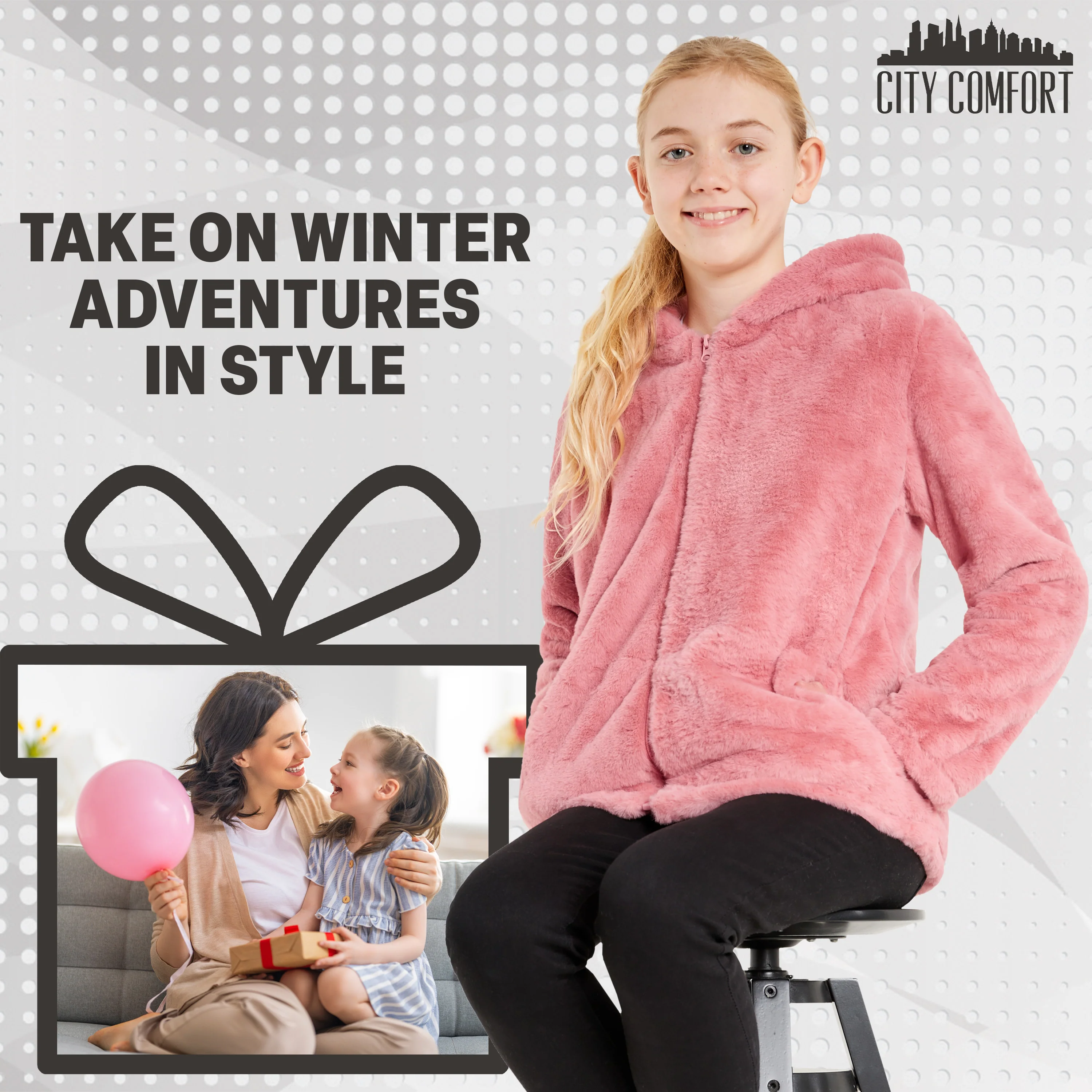 Girls Coat - Fluffy Hooded Zip Up Coat for Kids and Teenagers - Image 18