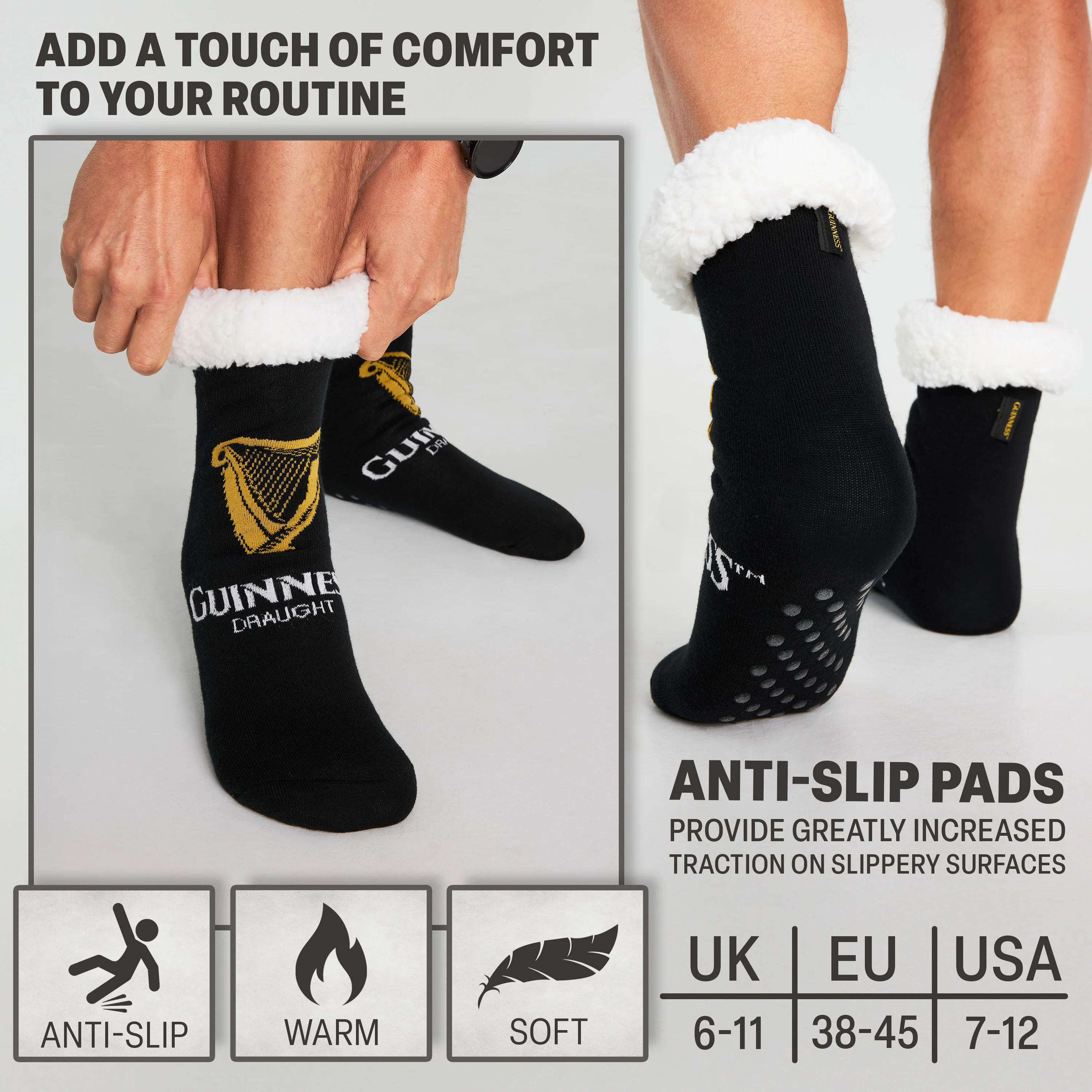 Guinness Gifts for Men Slipper Socks, Warm Fluffy Non Slip Bed Socks Gifts for Boyfriend Husband Irish Gifts - Image 6