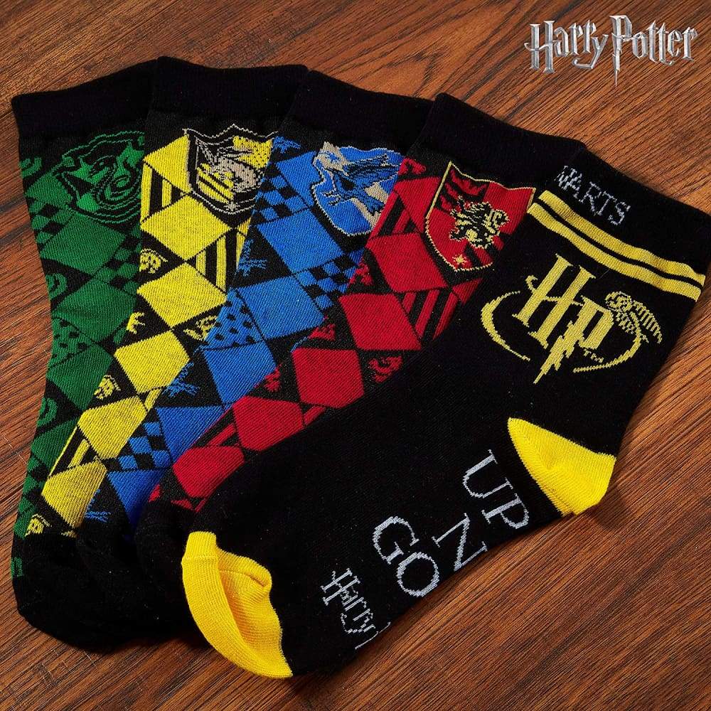 Harry Potter 5 Pack Socks In Size 4-7 Hogwarts Houses Novelty Clothes - Image 4