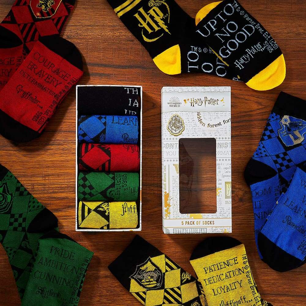 Harry Potter 5 Pack Socks In Size 4-7 Hogwarts Houses Novelty Clothes - Image 7