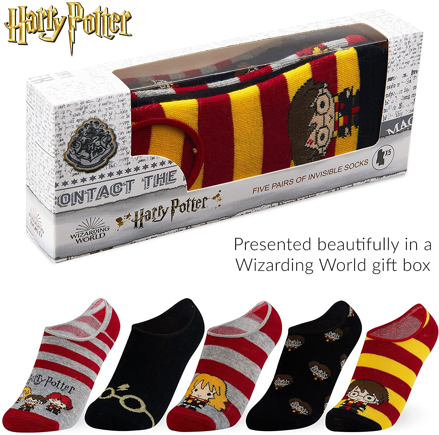 Harry Potter 5 Pairs Invisible Socks, No Show Socks Harry Potter Gifts - Image 7