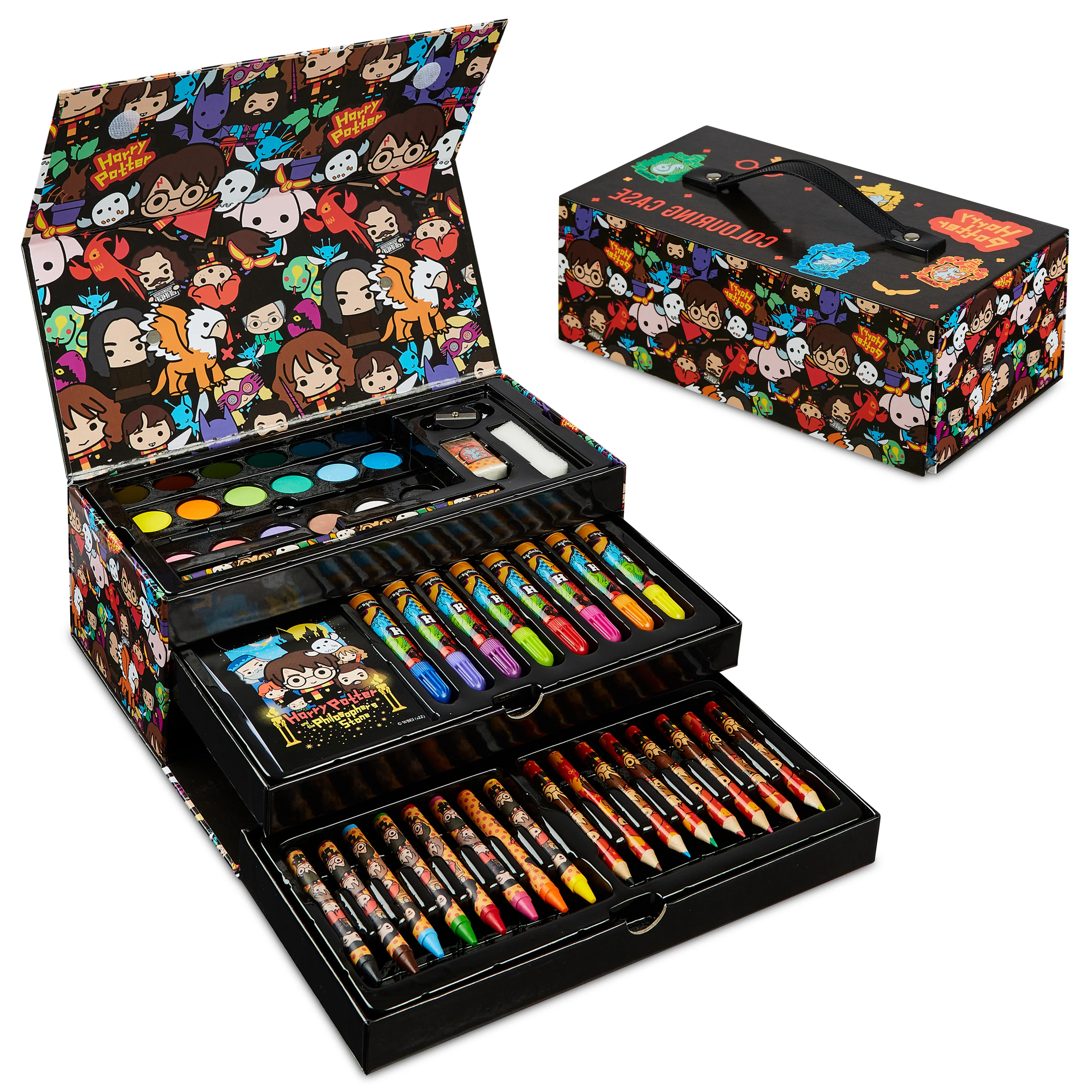 Harry Potter Art Set for Kids, Art Supplies Paints Colouring Pens Colouring Pencils Crayons Travel Carry Case Arts and Crafts, Gifts for Kids (Black) - Image 12