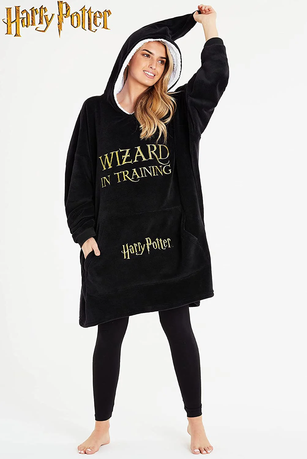 Harry Potter Black Hoodie Blanket Women, Fleece Oversized Sweatshirt - Image 6