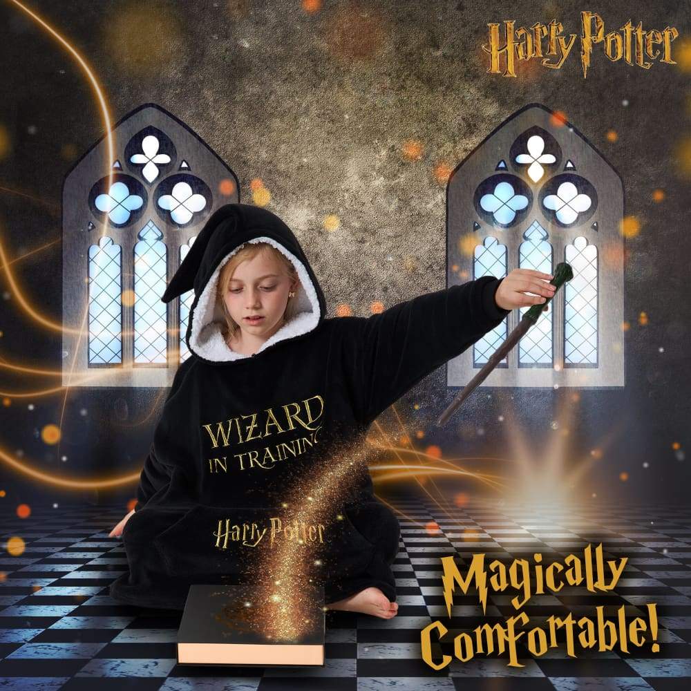 Harry Potter Black Hoodie for Girls, Fleece Oversized Hoodie Blanket - Image 5