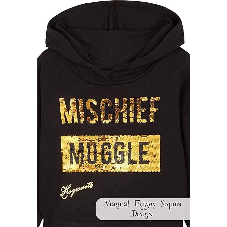 Harry Potter Black Cropped Hoodie & Leggings Cotton Set for Girls & Teenager - Image 3
