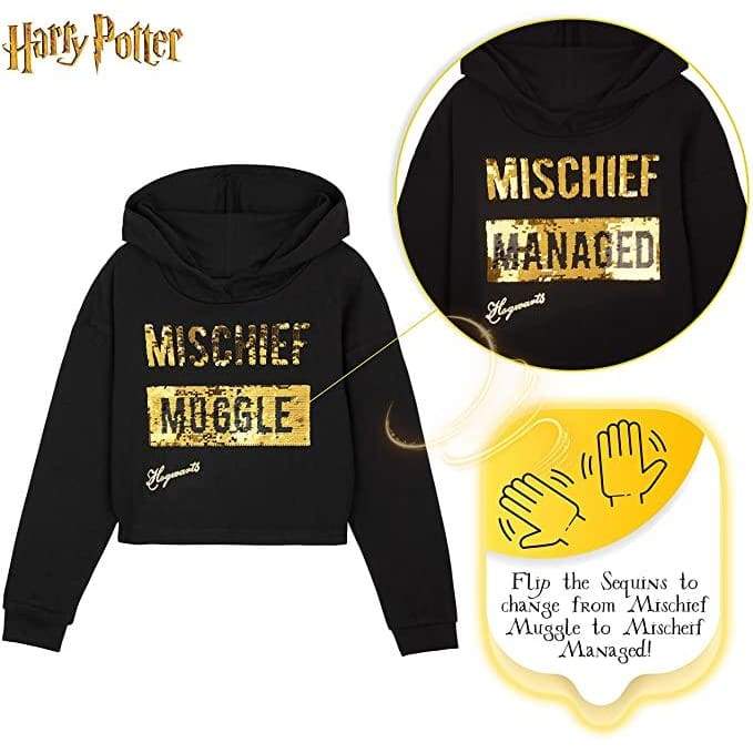 Harry Potter Black Cropped Hoodie & Leggings Cotton Set for Girls & Teenager - Image 5
