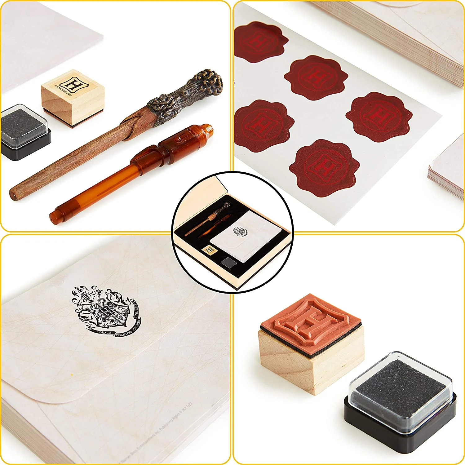 Harry Potter Gifts Letter Writing Set with Harry Potter Wand Pen Secret Messages Pen A5 Paper Envelopes Stamps & Wax Seal Stickers Stationery Supplies - Image 6