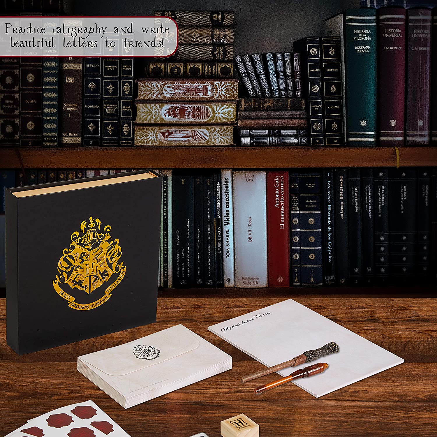 Harry Potter Gifts Letter Writing Set with Harry Potter Wand Pen Secret Messages Pen A5 Paper Envelopes Stamps & Wax Seal Stickers Stationery Supplies - Image 7