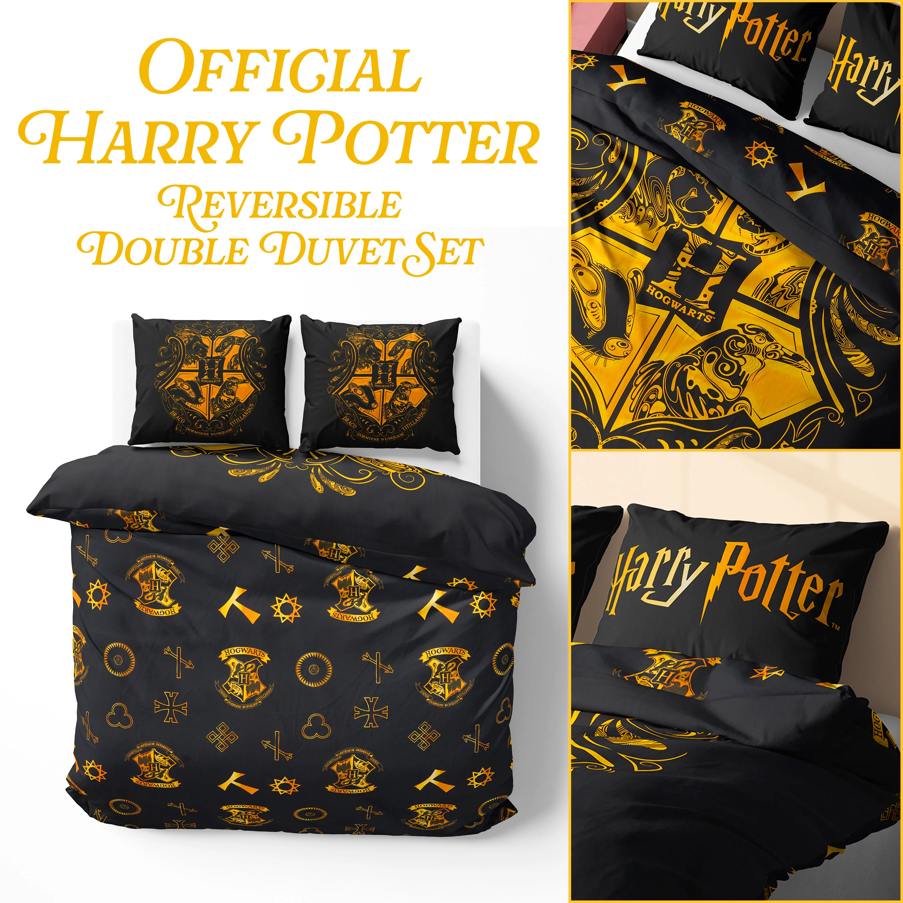 Harry Potter Duvet Cover and Pillowcase Set Kids Teens Women Bedding - Image 2