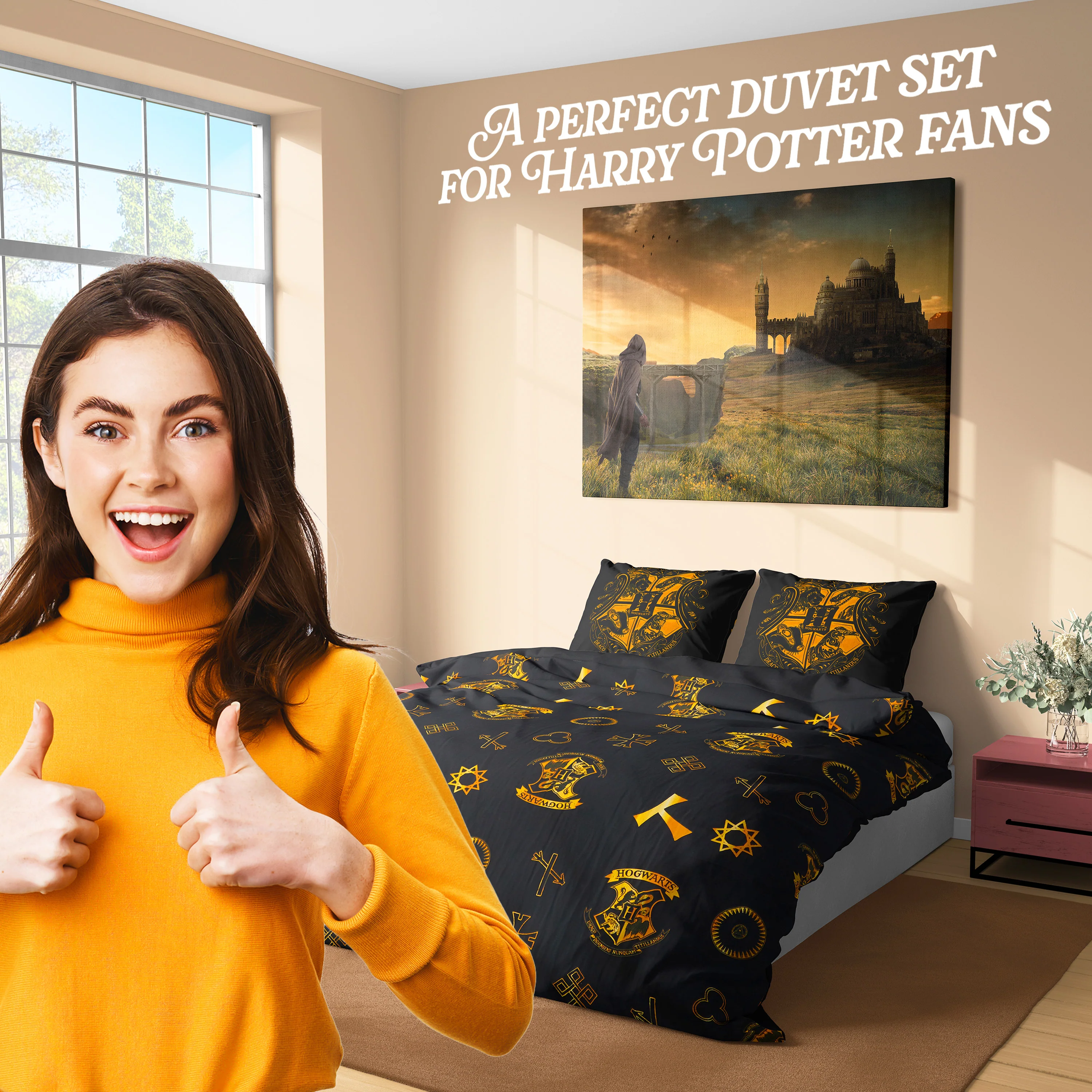 Harry Potter Duvet Cover and Pillowcase Set Kids Teens Women Bedding - Image 5