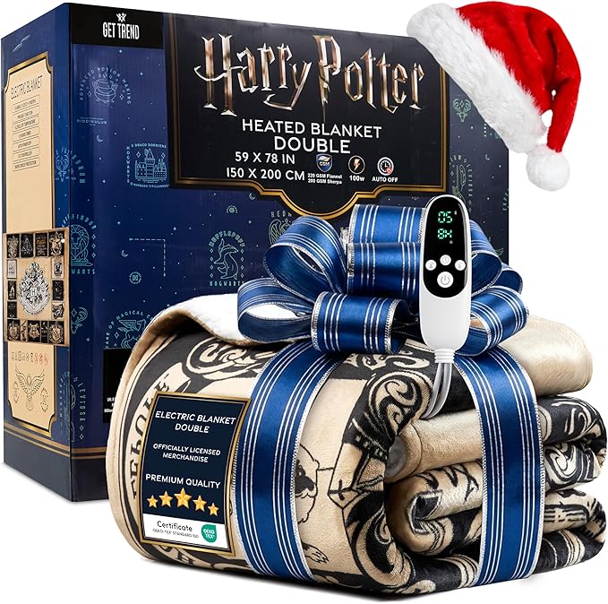 Harry Potter Electric Blanket 130x160cm, Single Size Soft & Luxurious Sherpa Fleece Heated Blanket