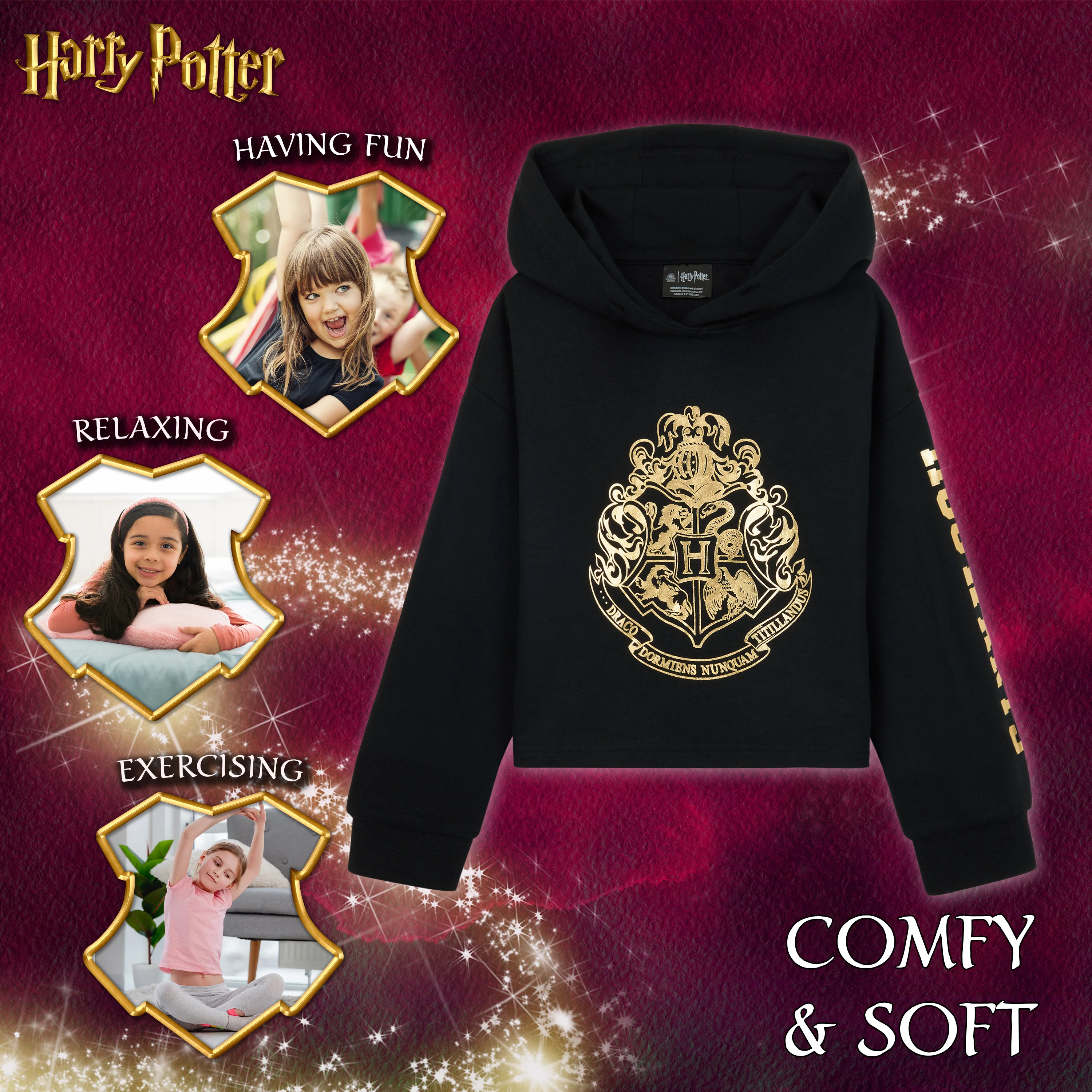 Harry Potter Girls Hoodie, Soft Cosy Hogwarts Hooded Sweatshirt - Image 5
