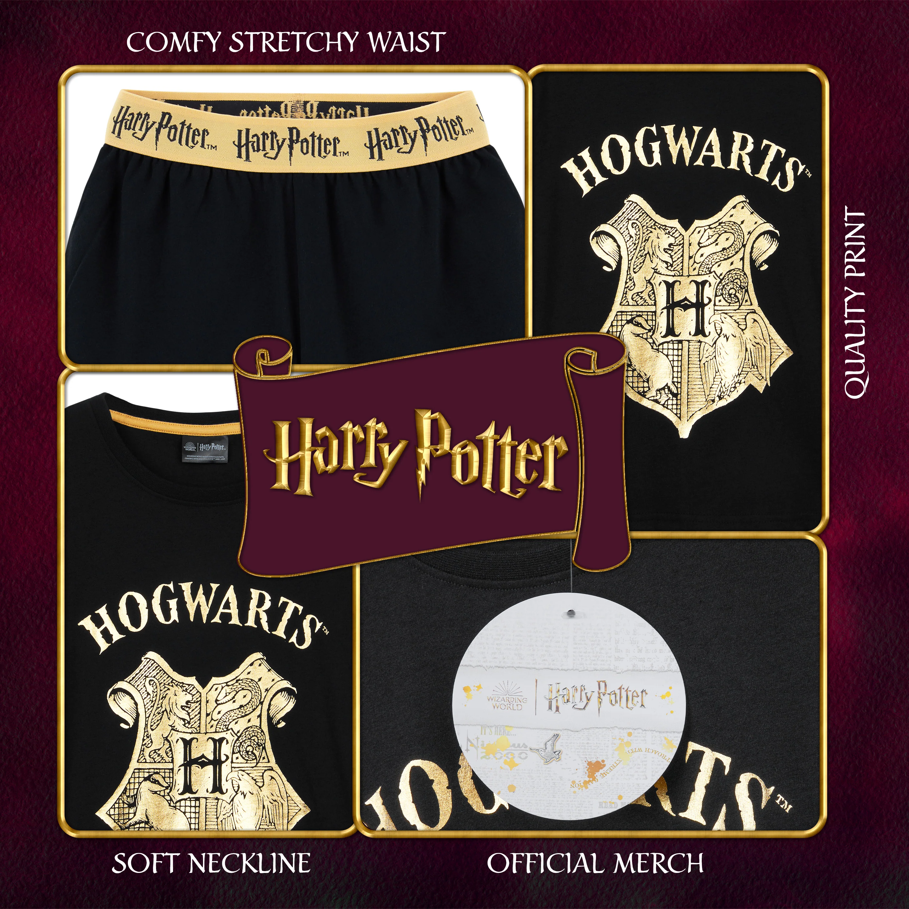 Harry Potter Girls Pyjamas for Kids and Teens - 2 Piece Nightwear Short PJs for Girls - Image 5