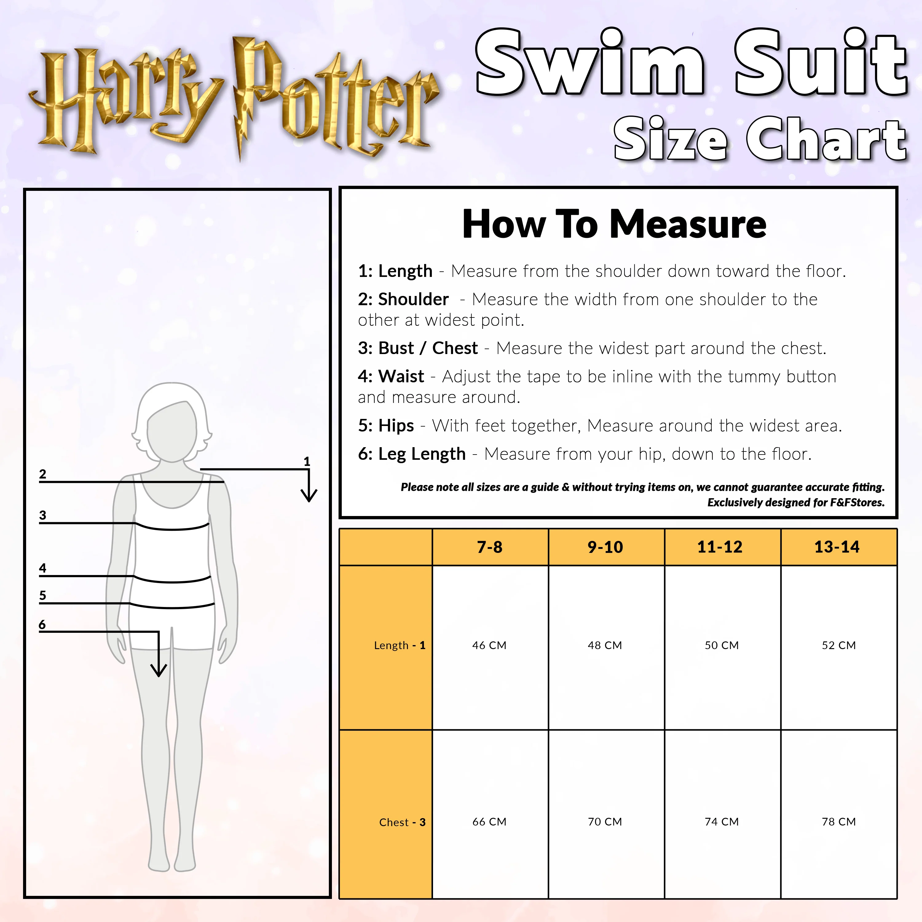 Harry Potter Girls Swimming Costume One Piece Full Body Swimsuit - Image 6