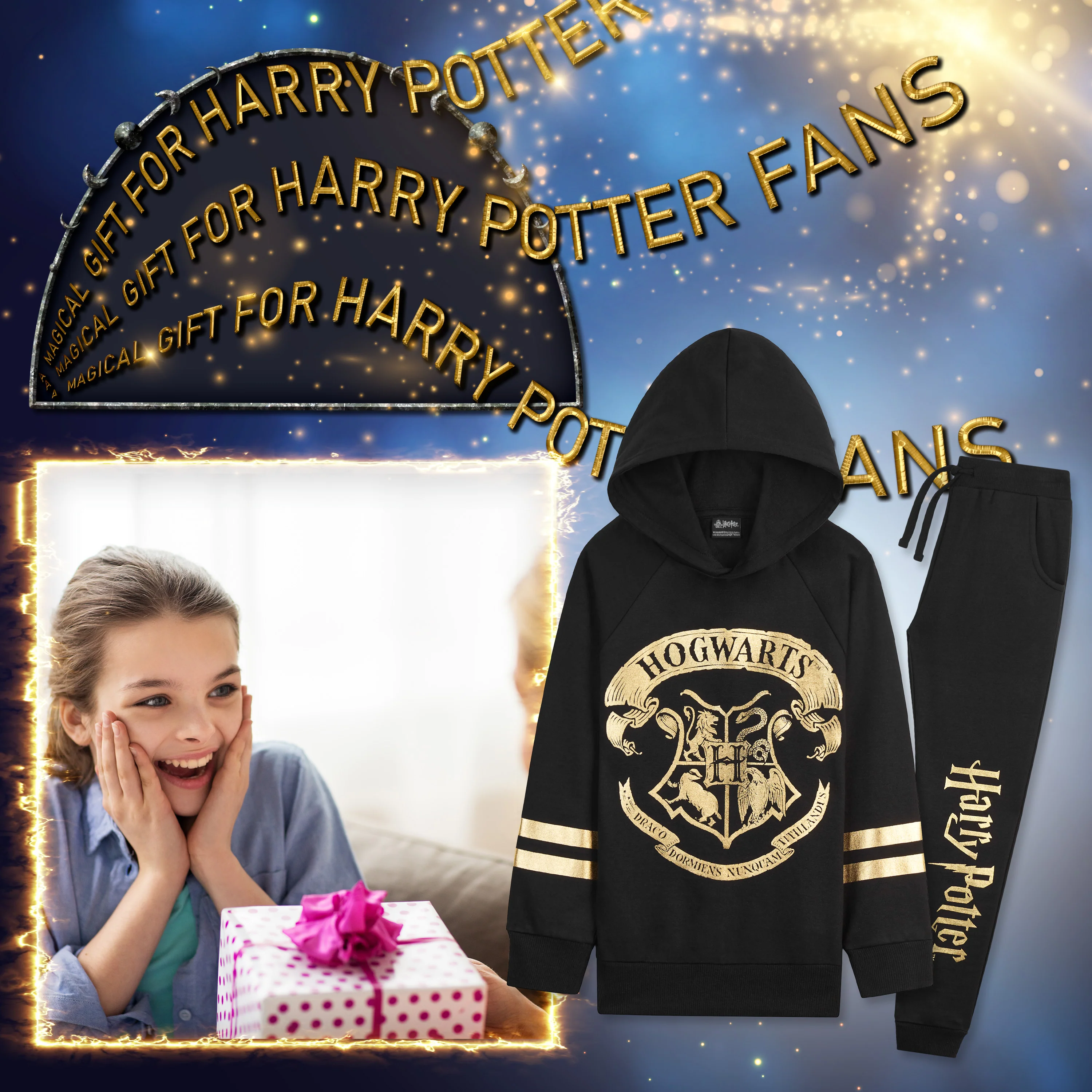 Harry Potter Girls Tracksuit, Hoodie and Girls Tracksuit Bottoms - Image 2