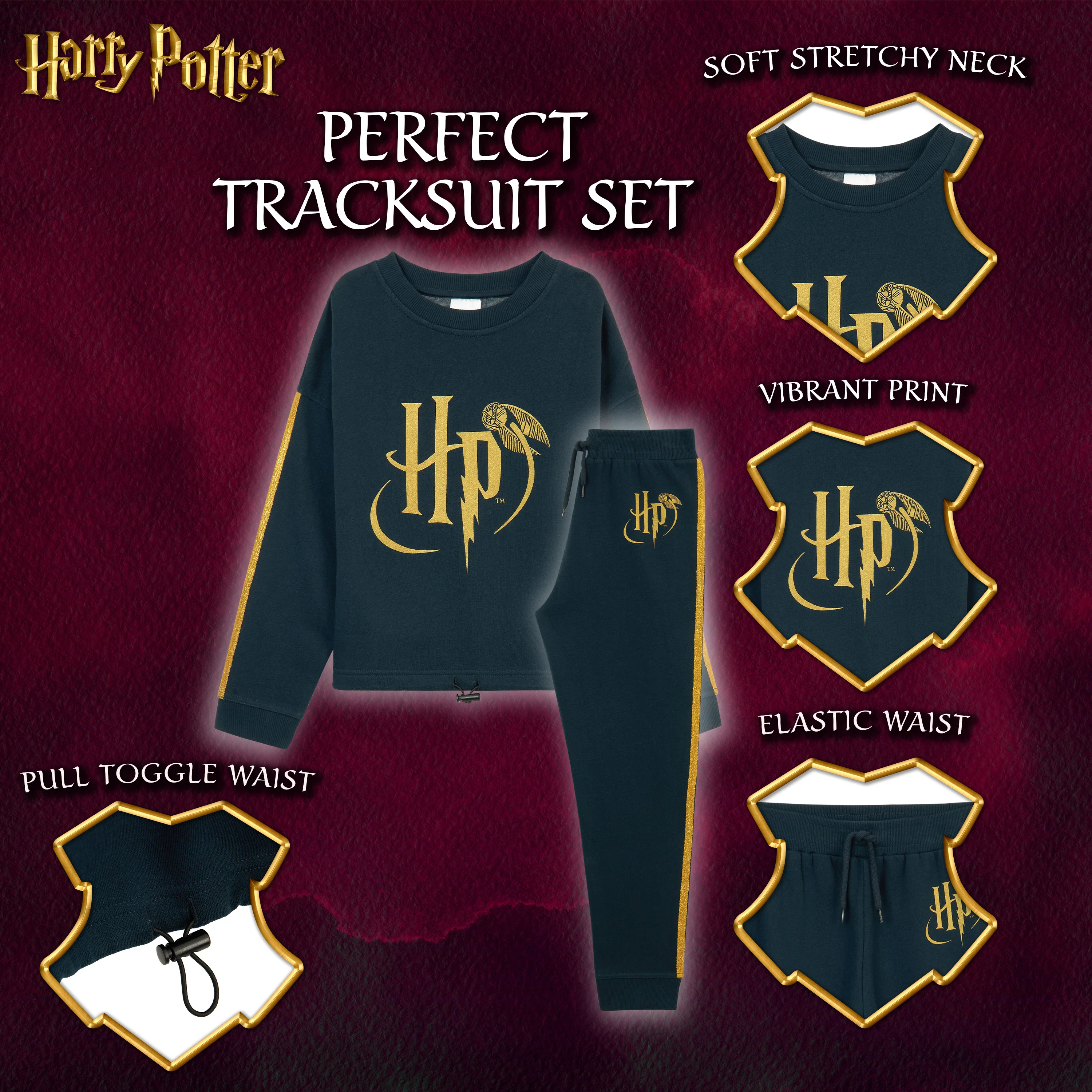 Harry Potter Girls Tracksuit, Sweatshirt and Joggers Set for Kids and Teens - Image 4