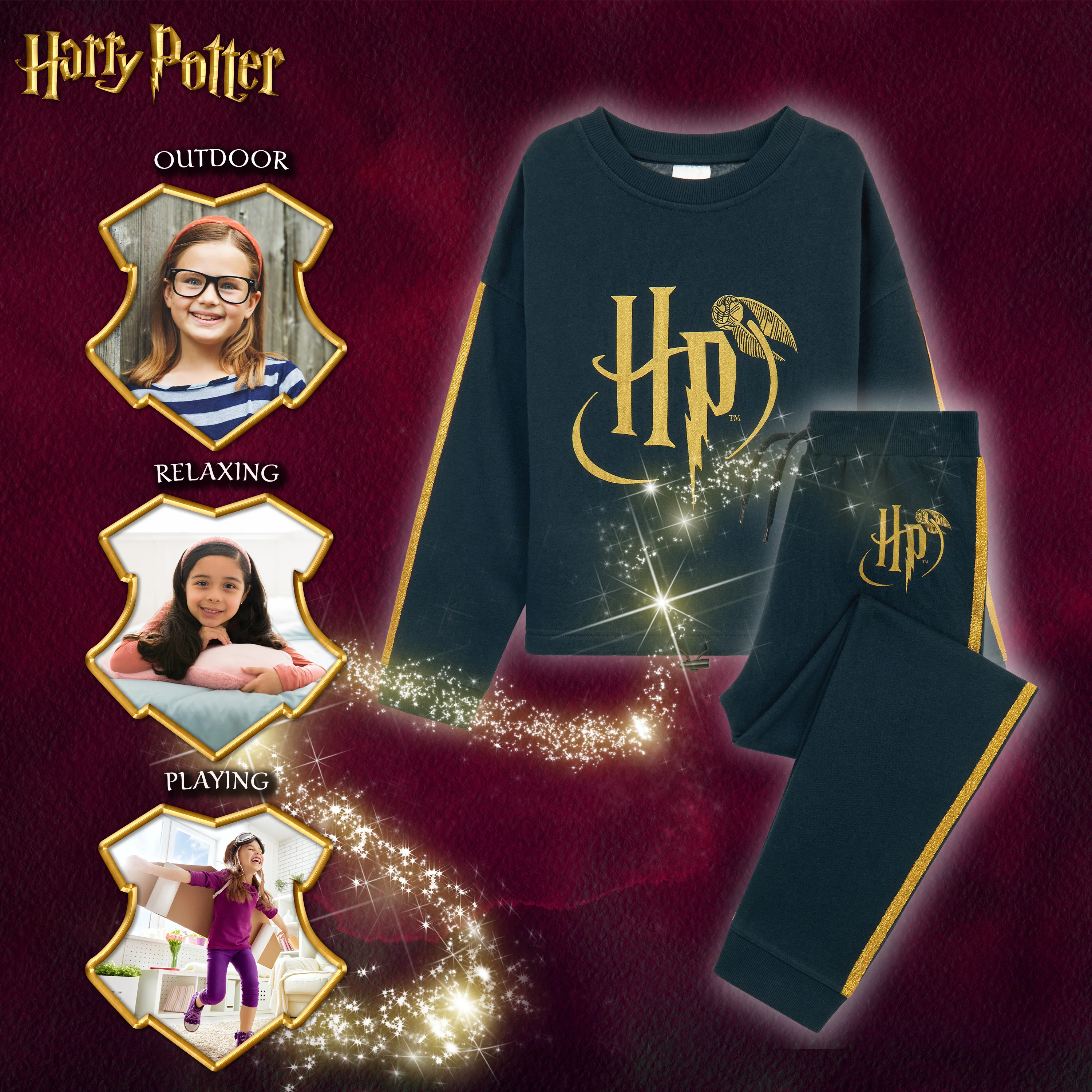 Harry Potter Girls Tracksuit, Sweatshirt and Joggers Set for Kids and Teens - Image 5
