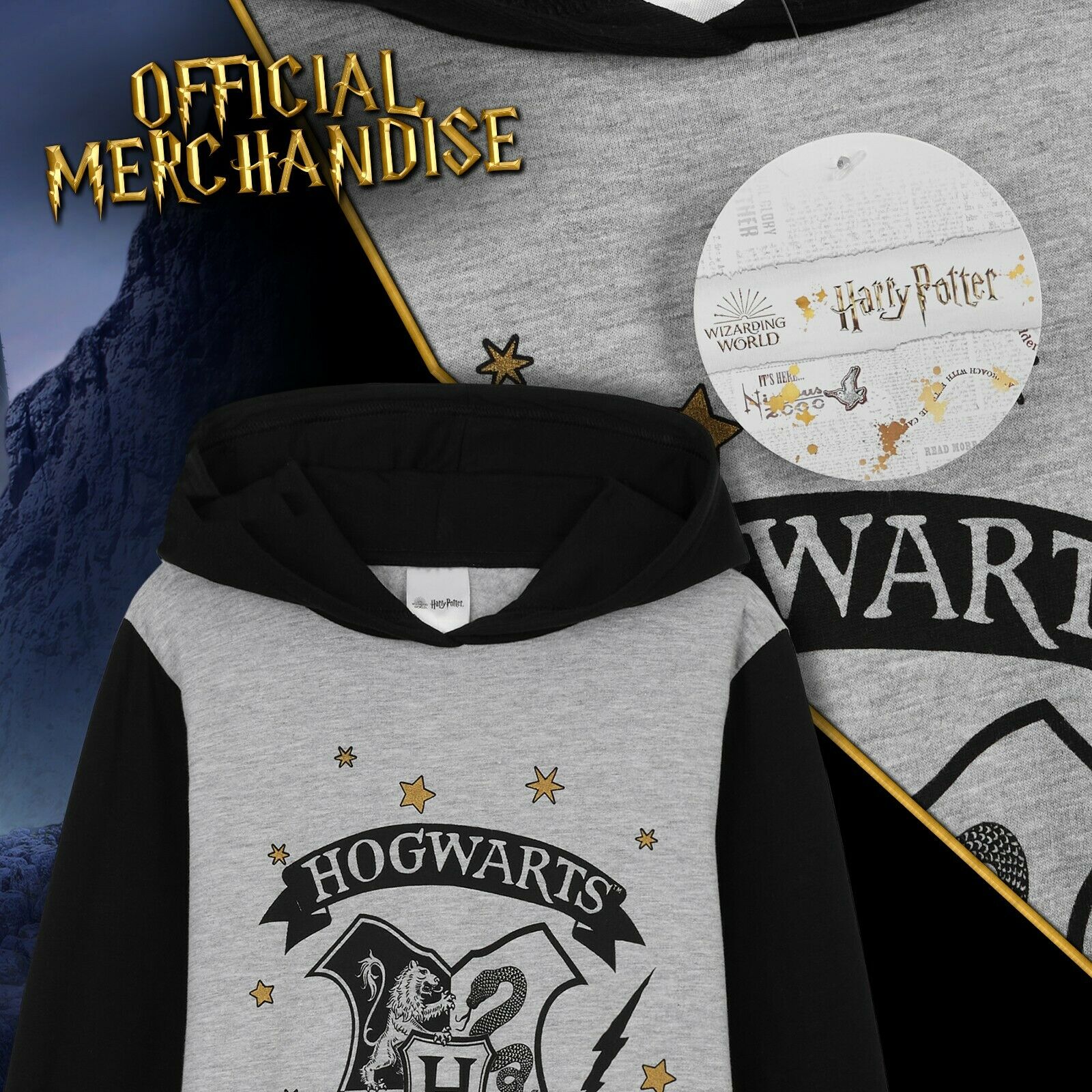Harry Potter Grey Hoodie Dress for Girls and Teens, Cotton Oversized Jumper - Image 5