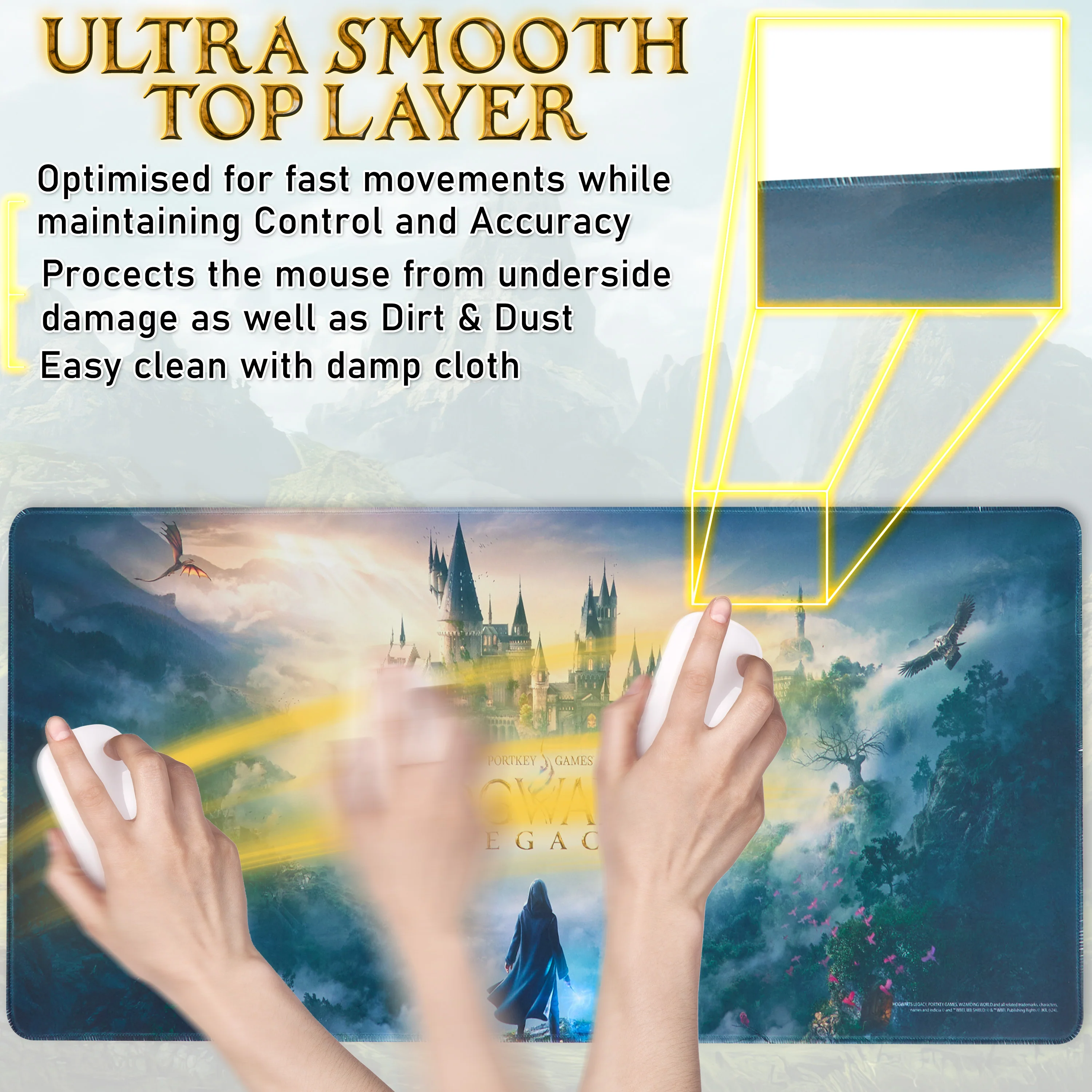 Harry Potter Hogwarts Legacy Gaming Mouse Pad Large Desk Mat 80 x 35cm Desk Protector Mat PC Laptop Keyboard Desk Accessories - Image 5