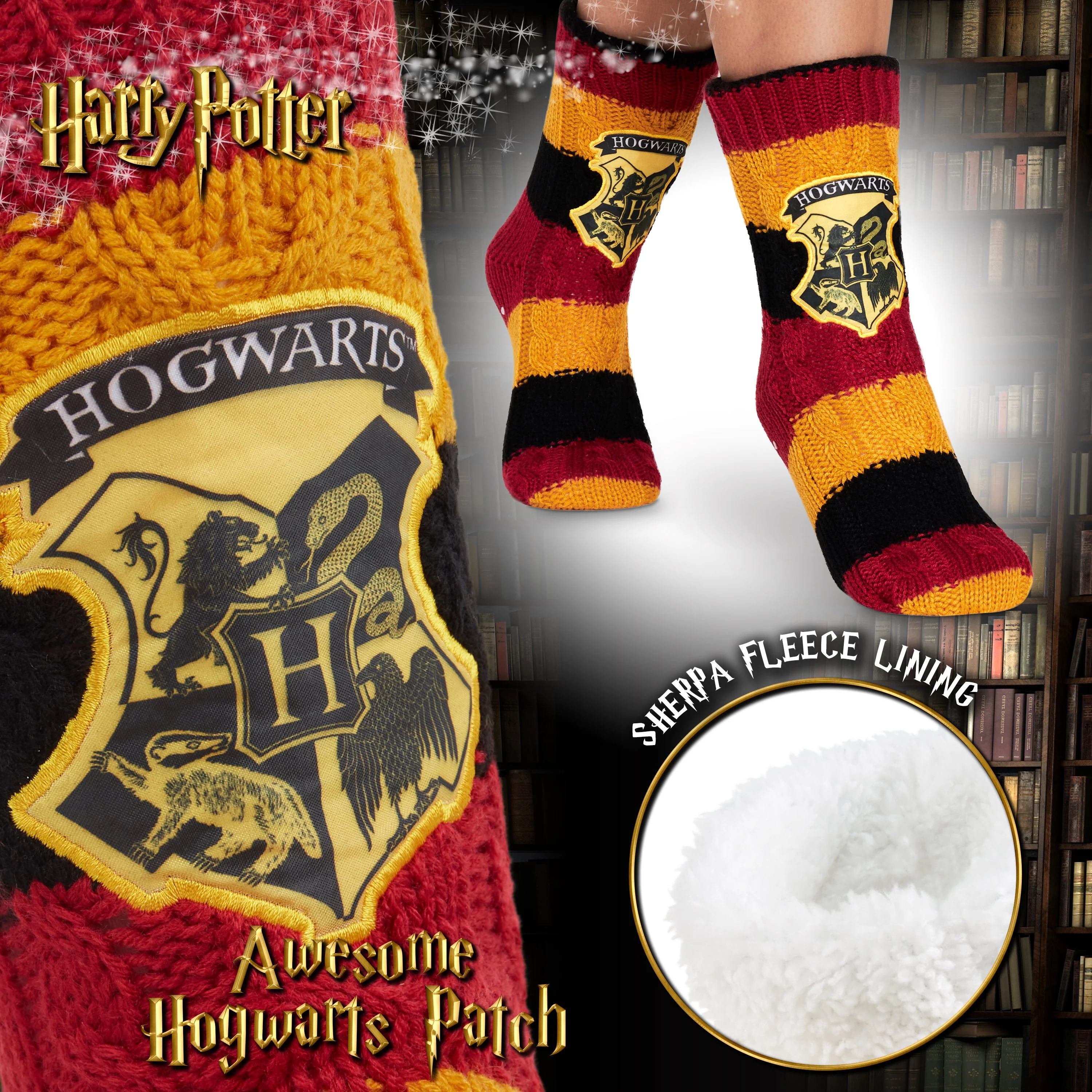Harry Potter Slipper Socks, Women Knitted Fluffy Socks, Xmas Stocking Fillers - Image 3