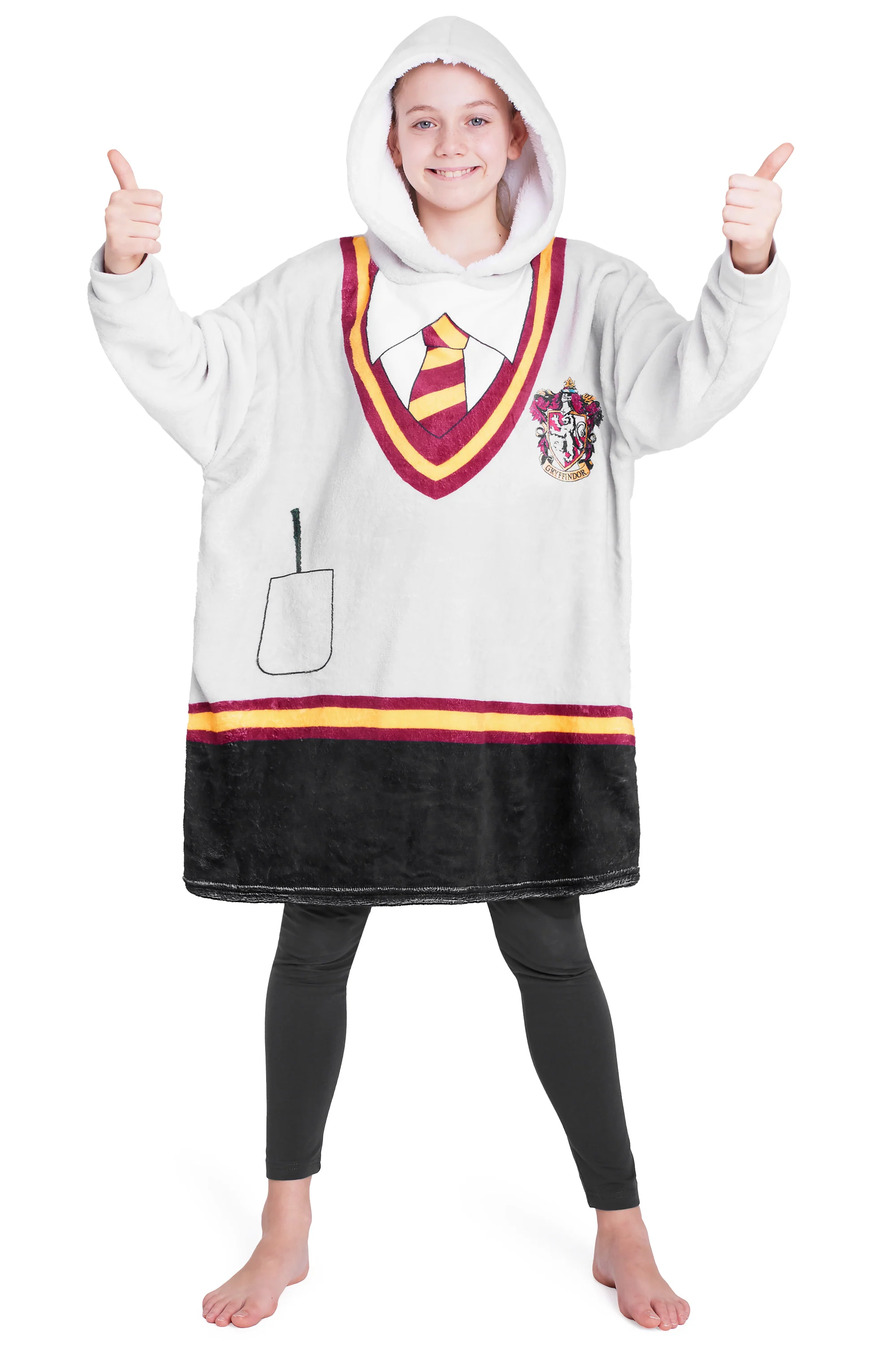 Harry Potter Hoodie Blanket for Kids Teenagers Fleece Wearable Blanket Warm Oversized Hogwarts Gryffindor Hoodie Quidditch Golden Snitch Girls Gifts