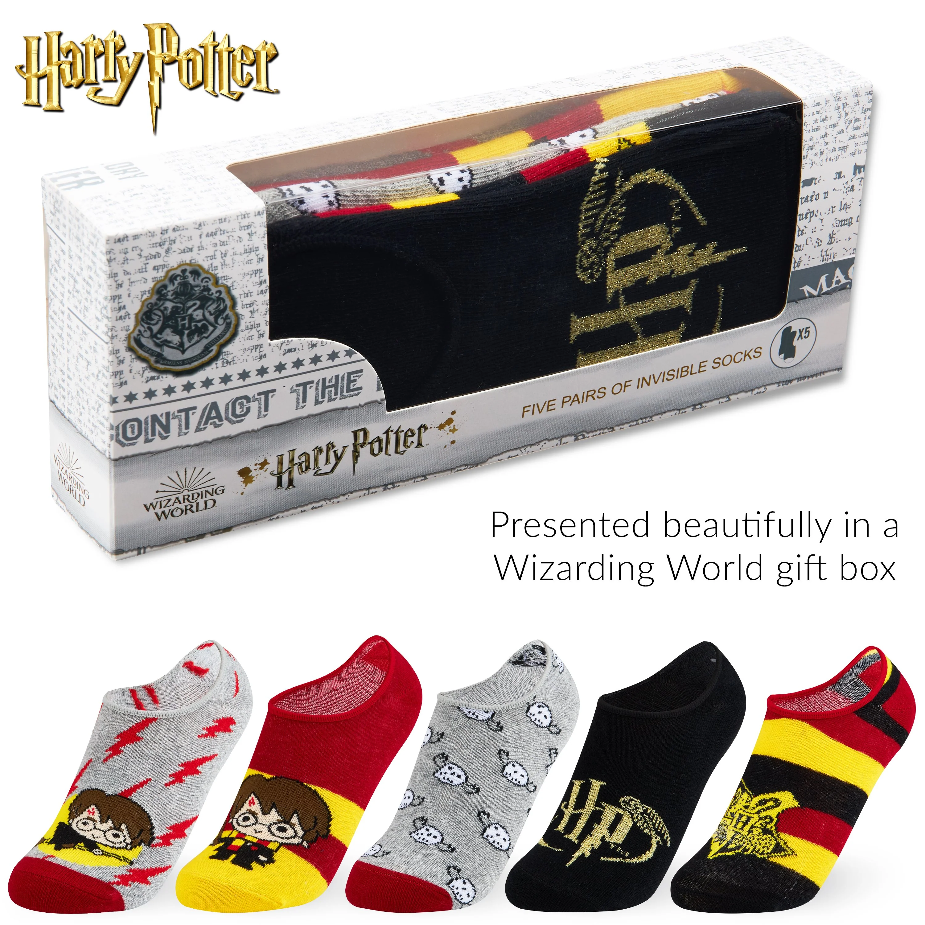 Harry Potter Invisible Socks, No Show Socks 5 Pairs, Harry Potter Gifts - Image 7