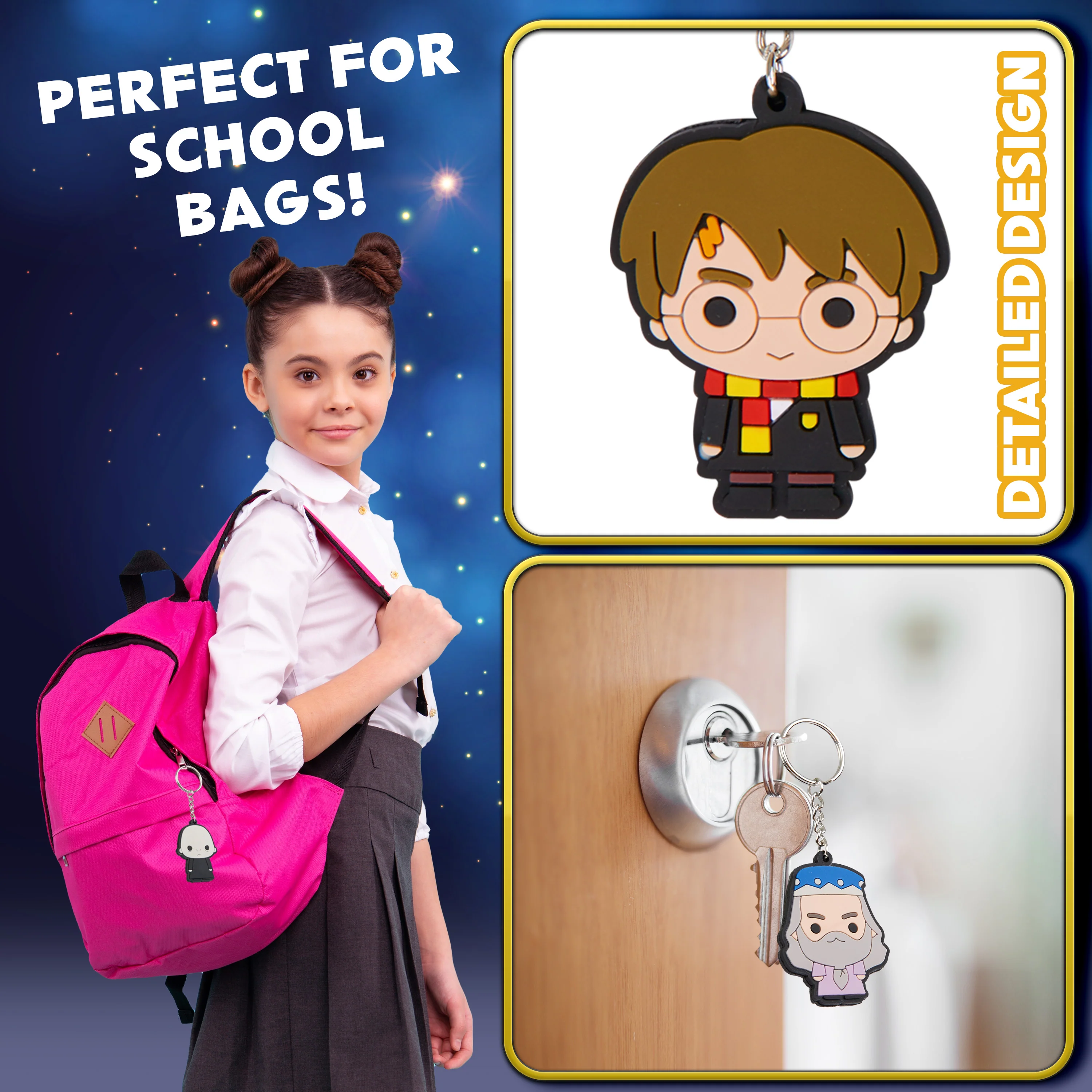 Harry Potter Keyrings for Kids, Mini Figures Set of 7 Keychain Harry Potter Characters - Image 4