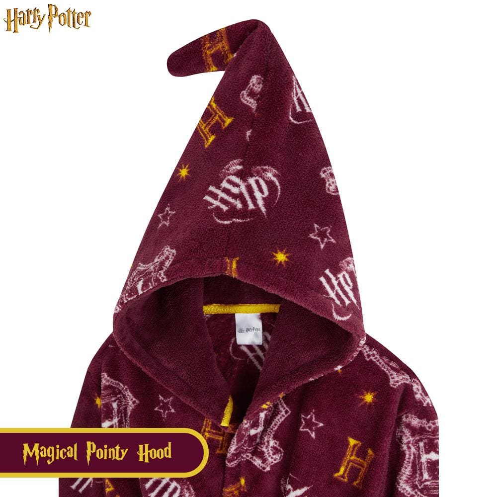 Harry Potter Kids Dressing Gown, Gryffindor Slytherin Soft Fleece Robe For Boys - Image 4