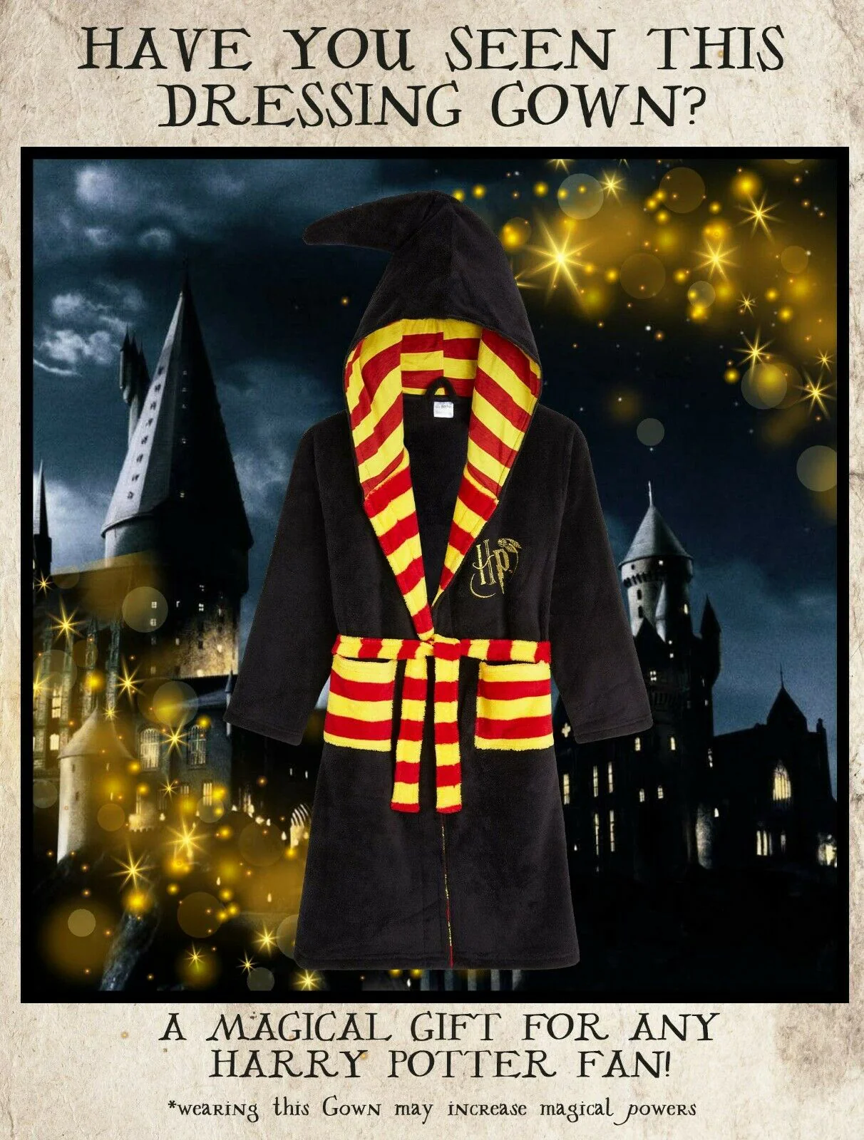 Harry Potter Kids Dressing Gown, Gryffindor Soft Fleece Robe for Boys Or Girls - Image 3