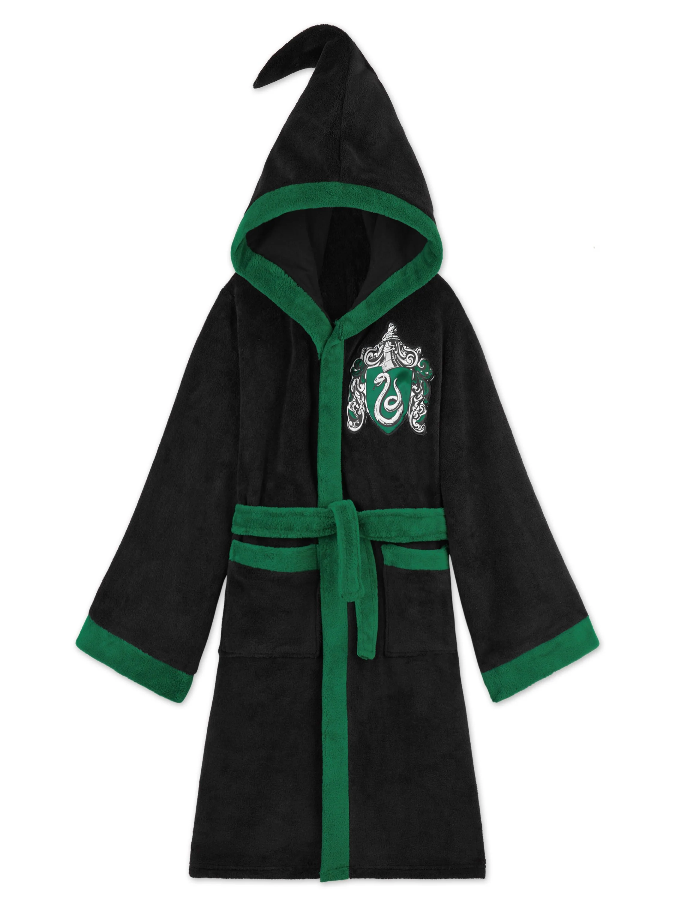 Harry Potter Kids Dressing Gown, Slytherin Soft Fleece Robe For Boys
