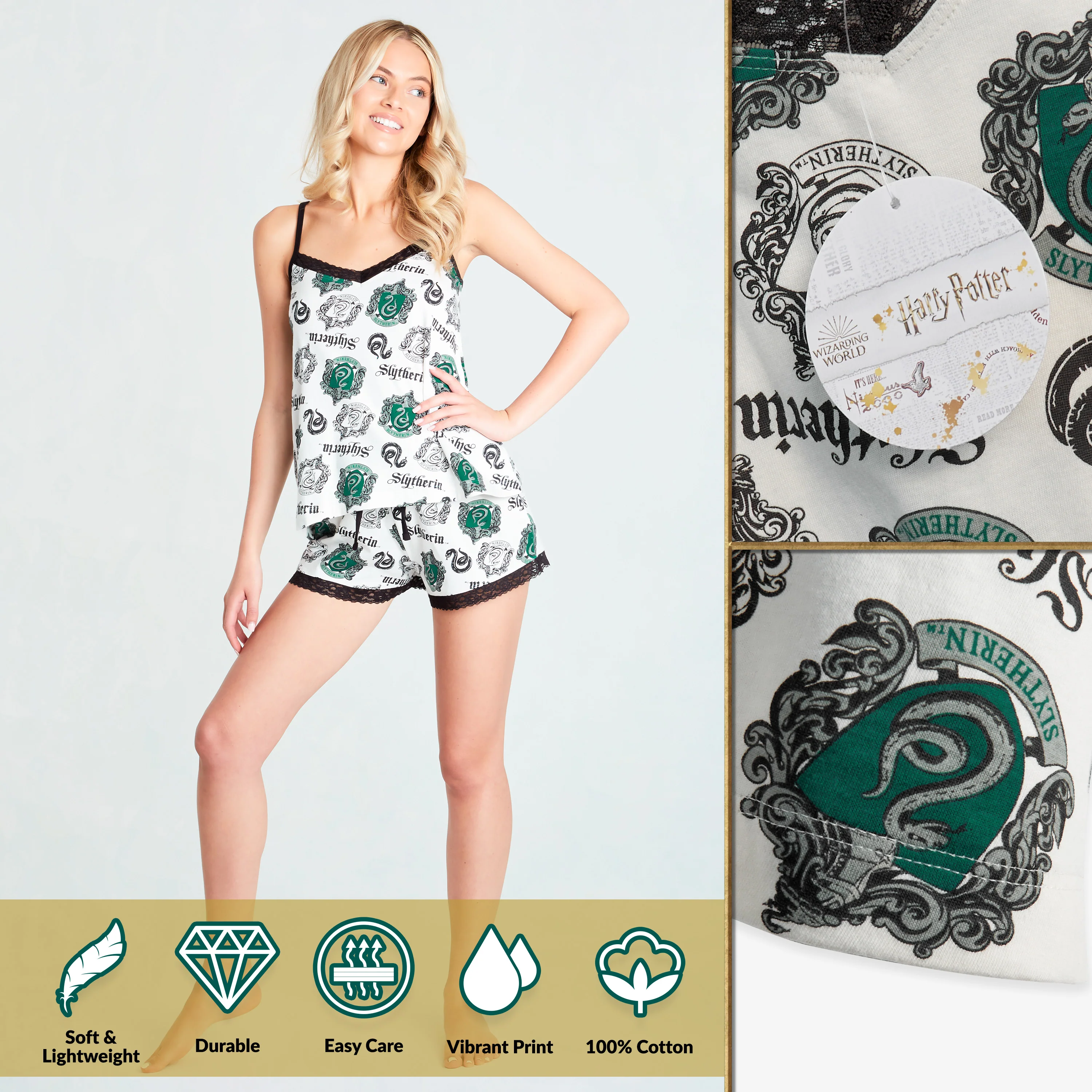 Harry Potter Ladies Pyjamas, Womens Shorts and Top Set, Women’s Nightwear - Image 3