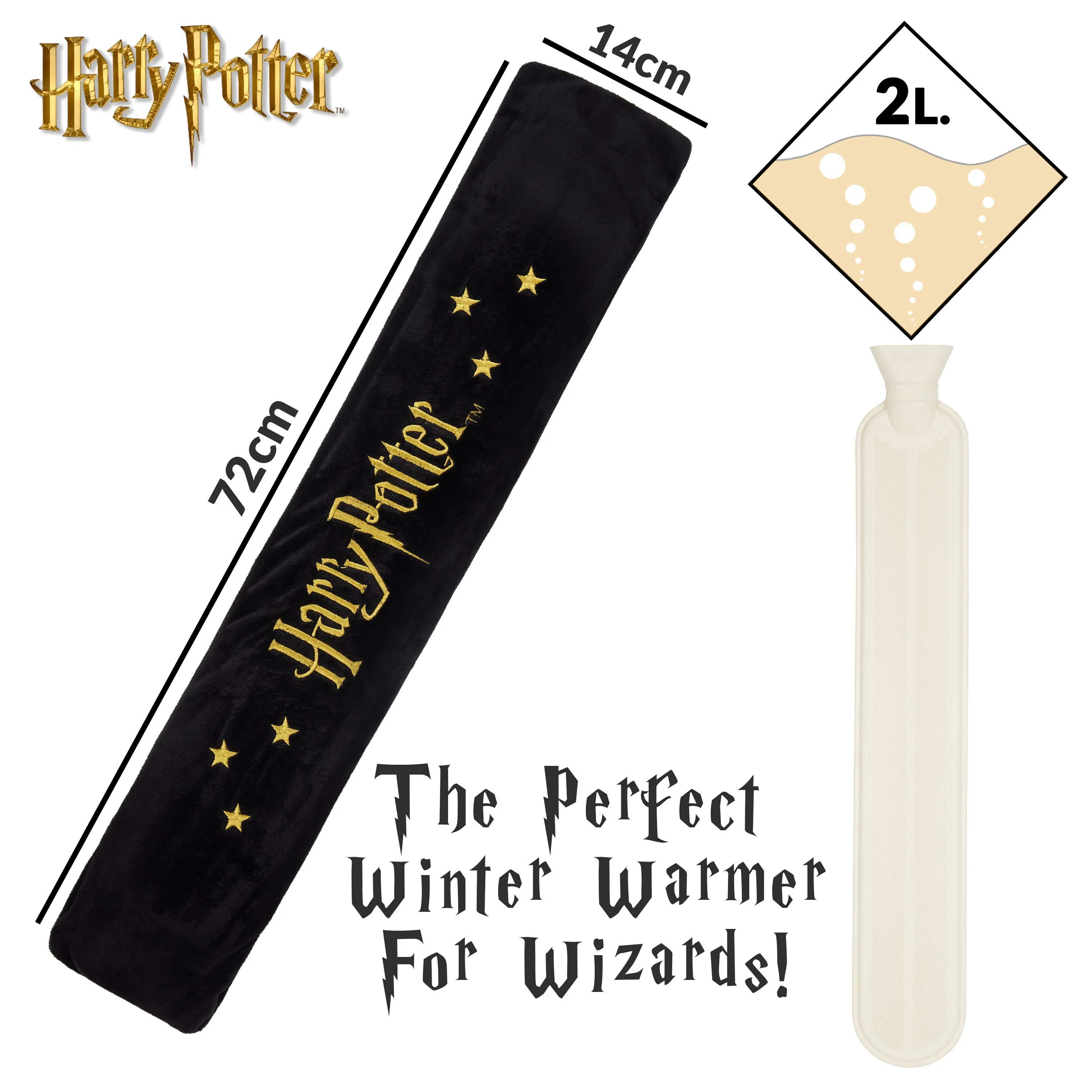 Harry Potter Long Hot Water Bottle with Cover 2L, Shoulder & Neck Hot Water Bottle - Image 7